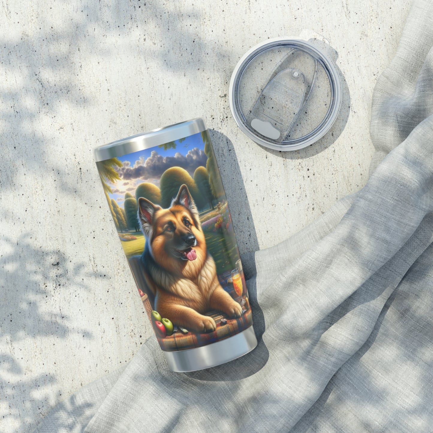 German Shepherd Having a Picnic 20oz Tumbler
