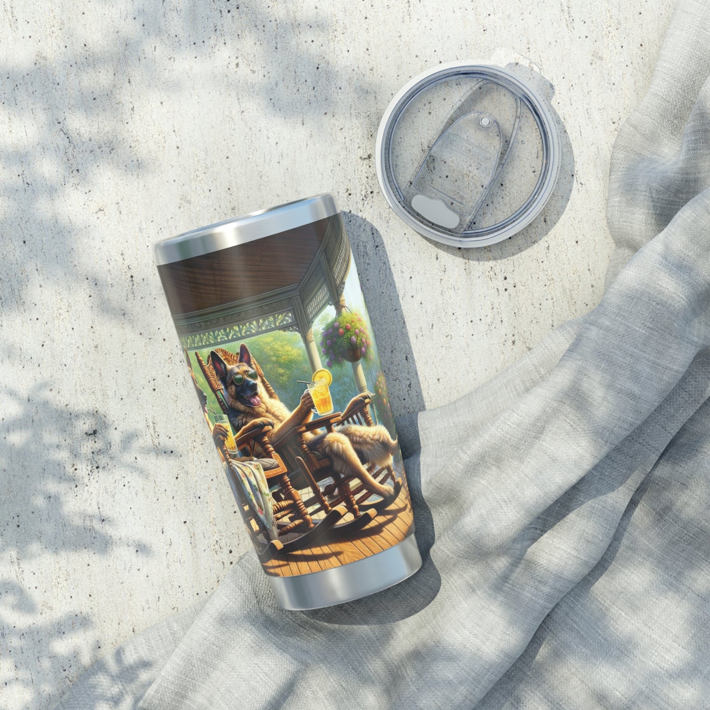 German Shepherds on the Porch 20oz Tumbler