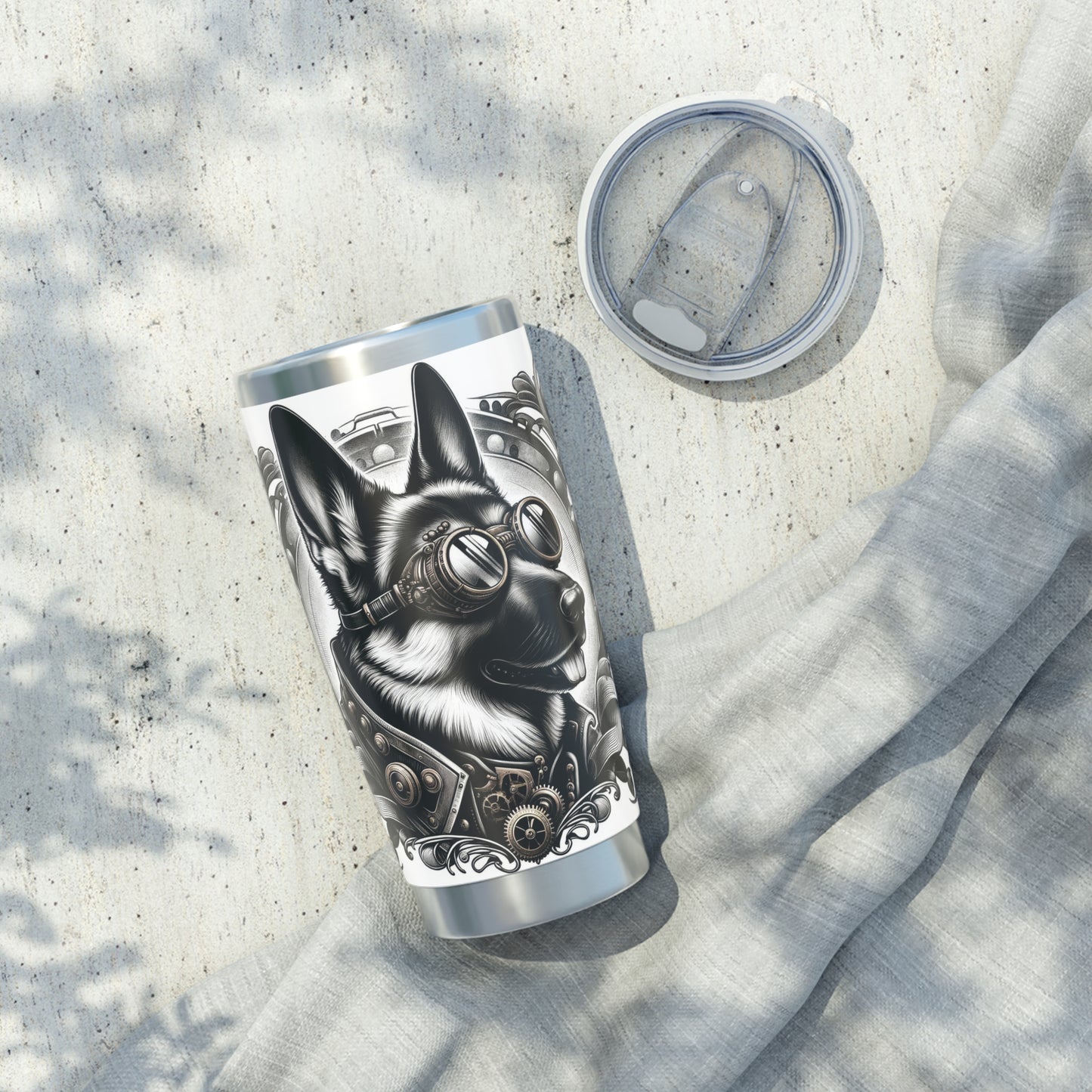 Steampunk German Shepherd 20oz Tumbler