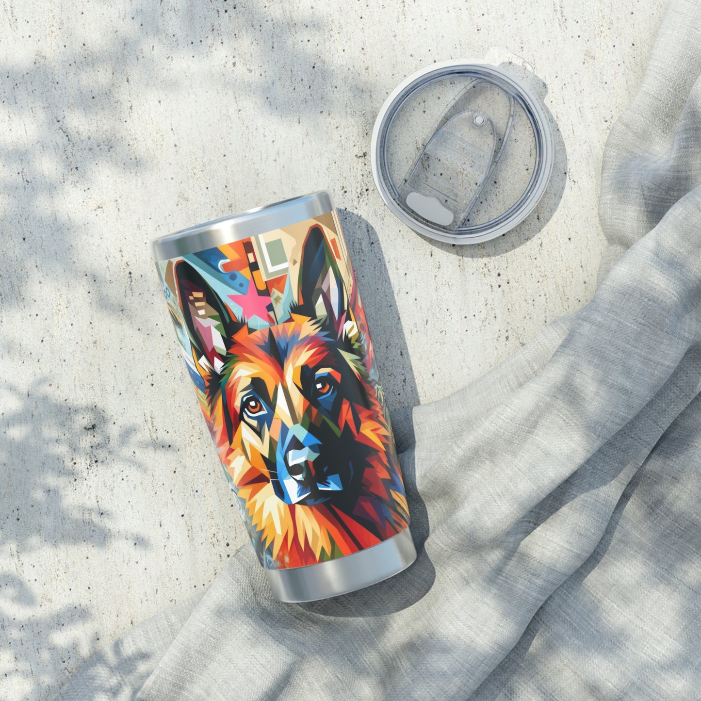 Cubist German Shepherd 20oz Tumbler