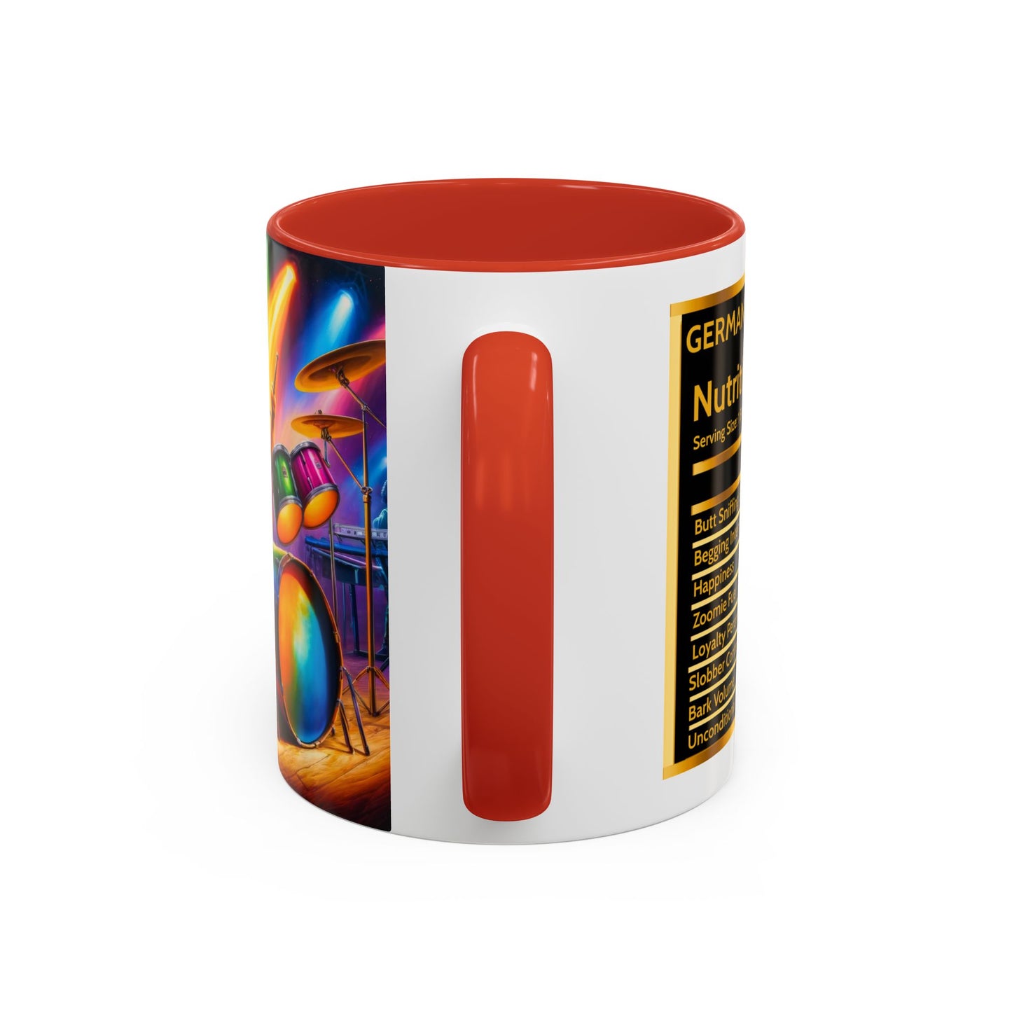 German Shepherd Playing Drums Coffee Mug