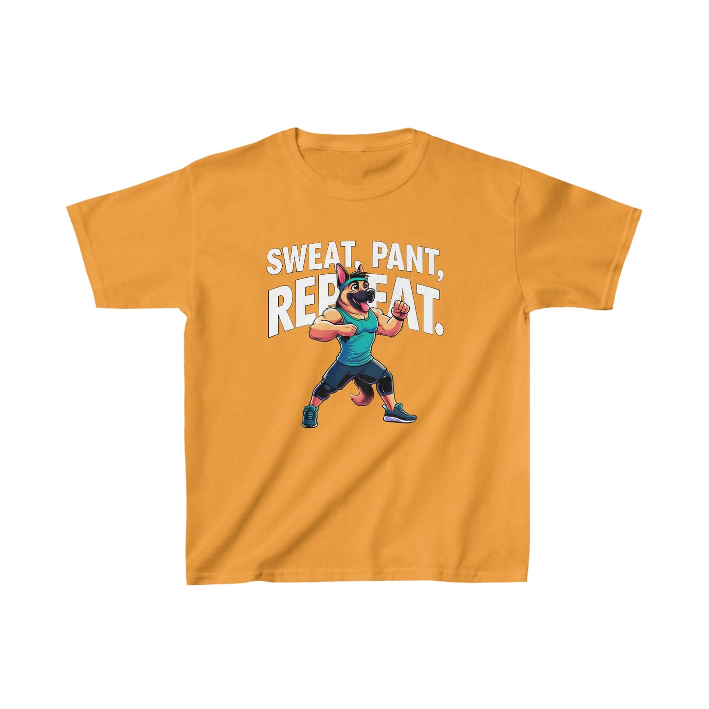 Sweat, Pant, Repeat Kids Size T-Shirt (Multi colors) (German Shepherd)