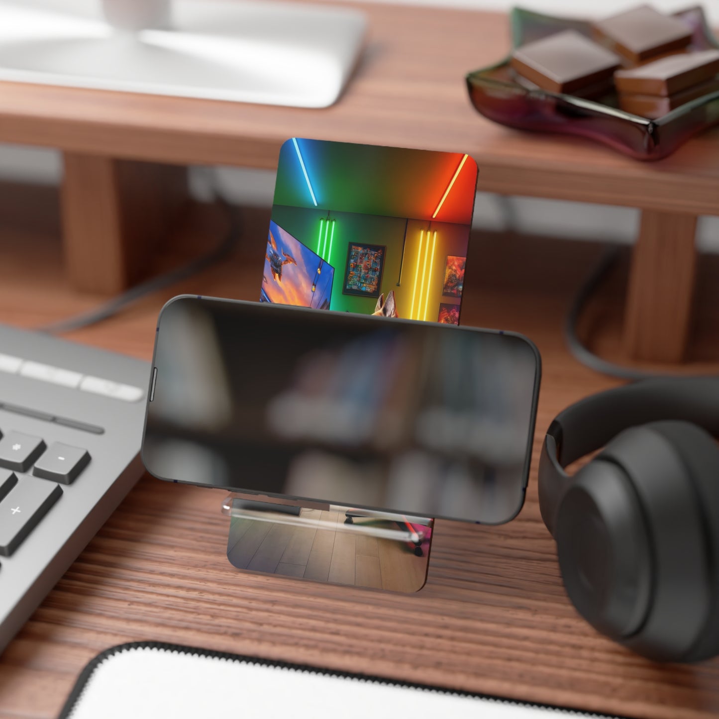 German Shepherd Playing Video Games Smartphone Stand