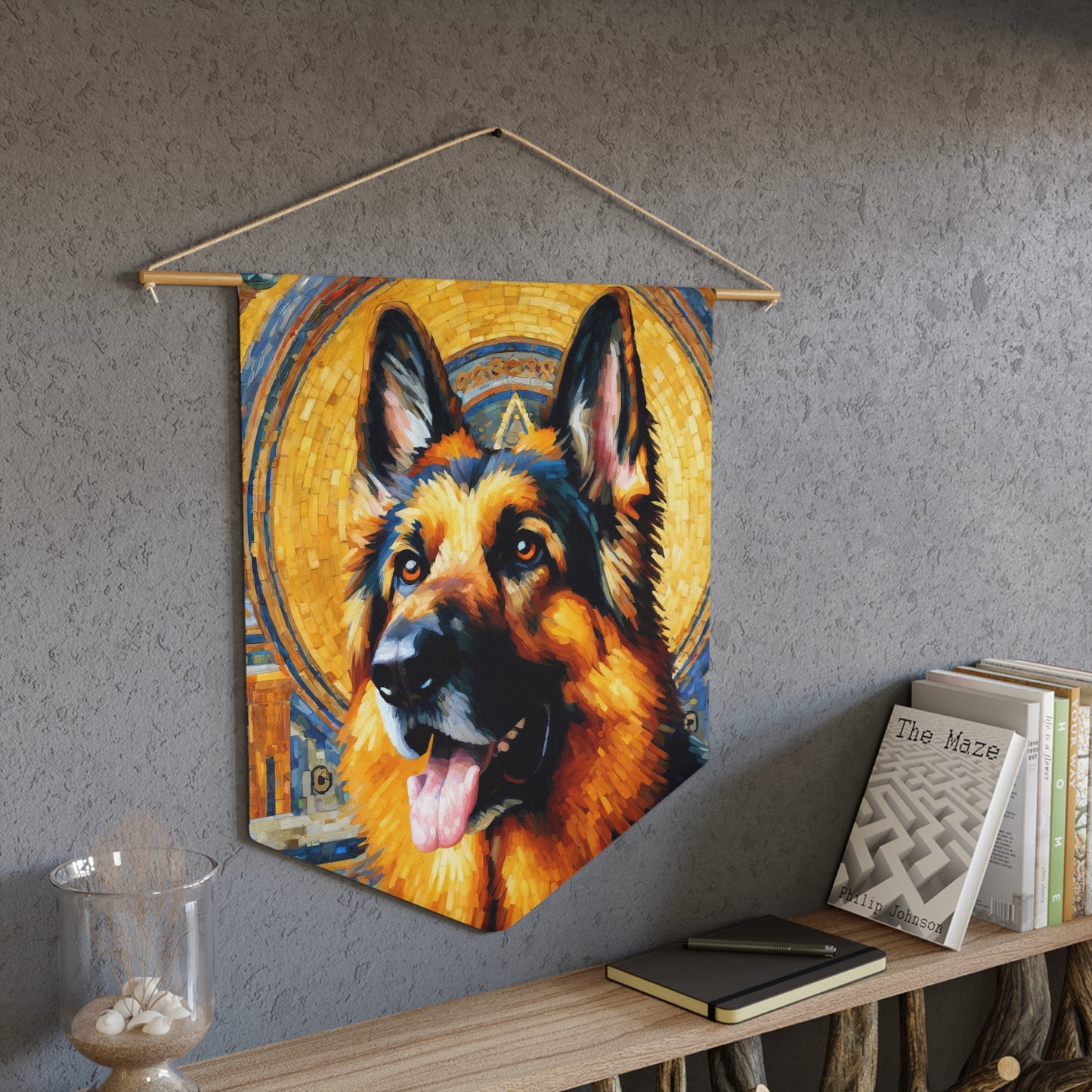 Neo-impressionist German Shepherd Pennant