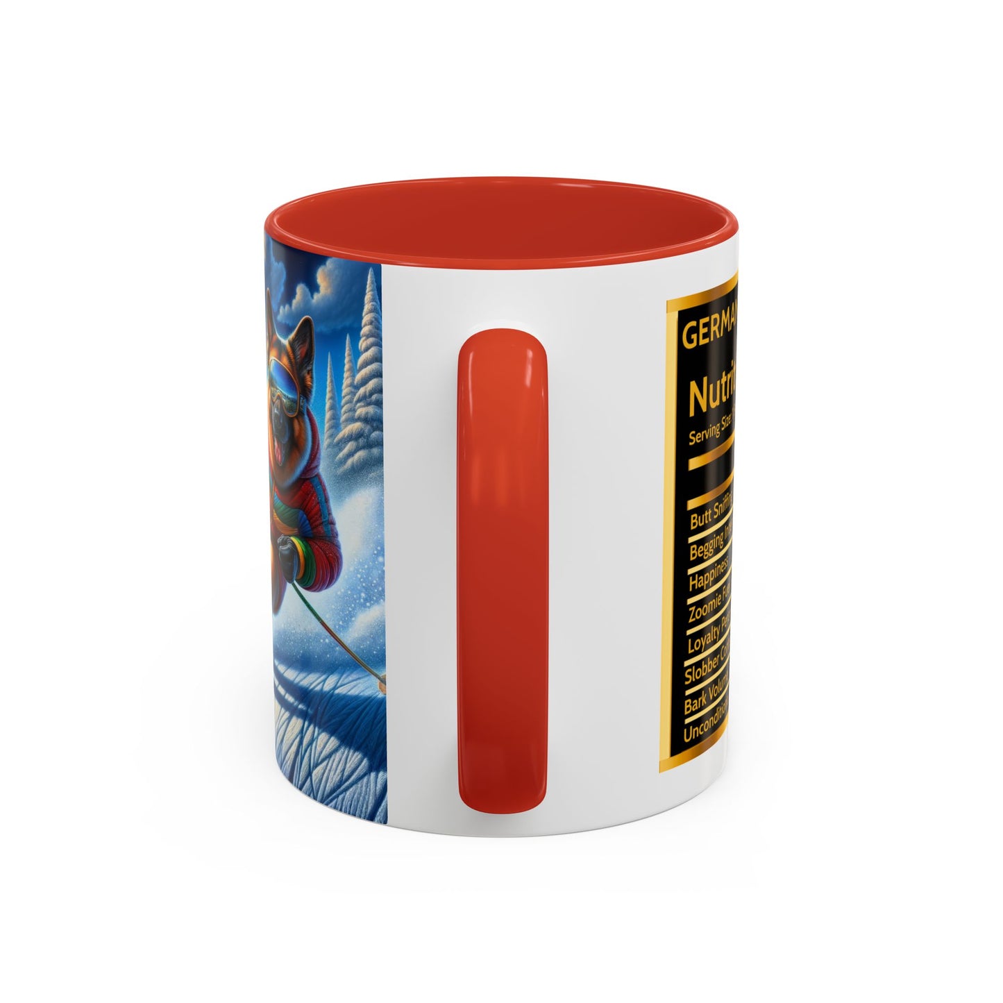 German Shepherd Skiing Coffee Mug