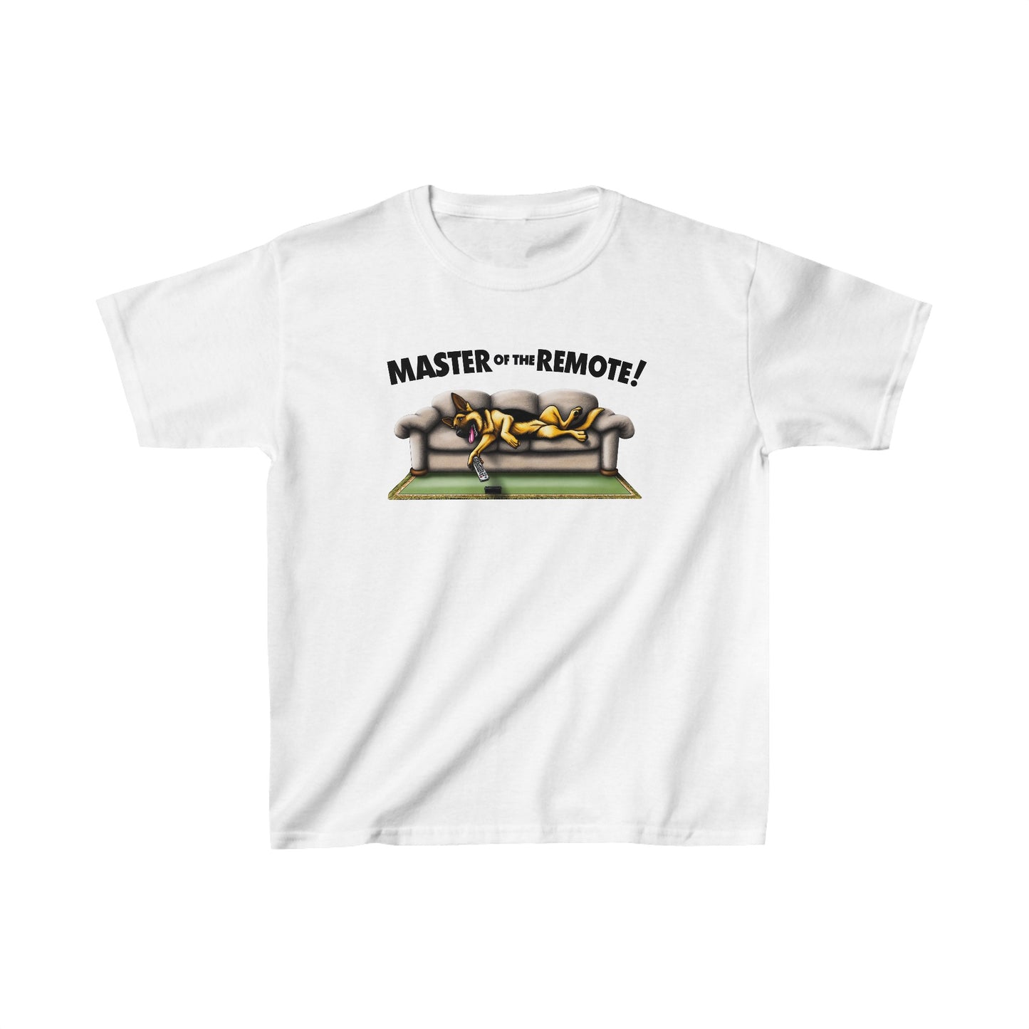 Master of the Remote! Kids Size T-Shirt (Multi colors) (German Shepherd)