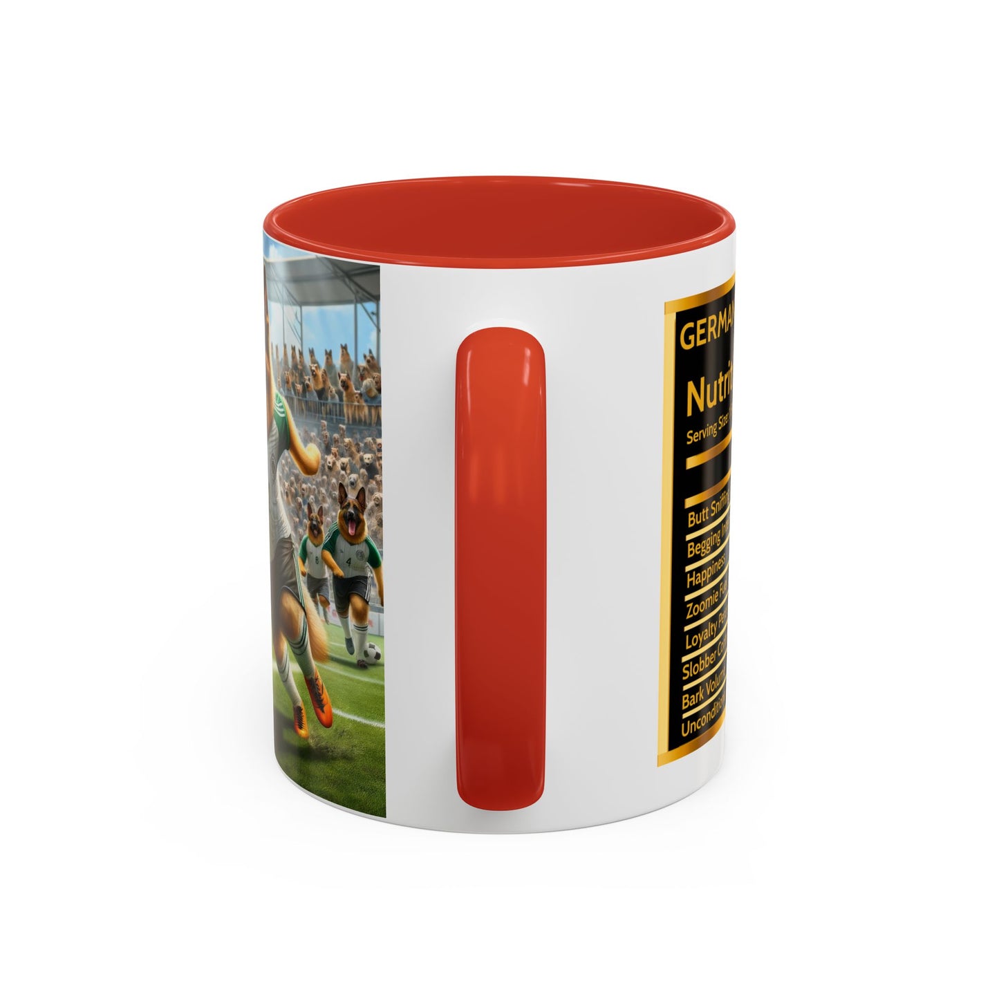 German Shepherd Playing Soccer Accent Coffee Mug, 11oz