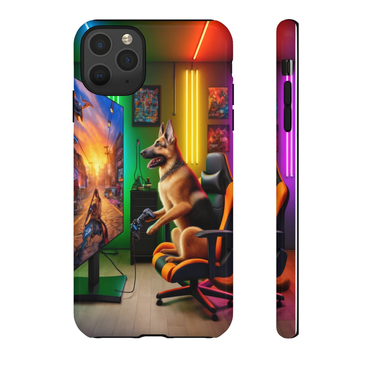 German Shepherd Playing Video Games Phone Case