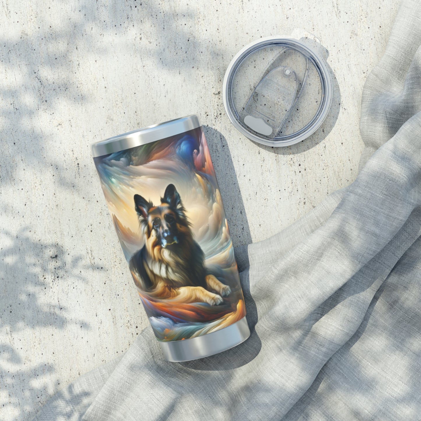 German Shepherd in an impressionist and surreal landscape 20oz Tumbler
