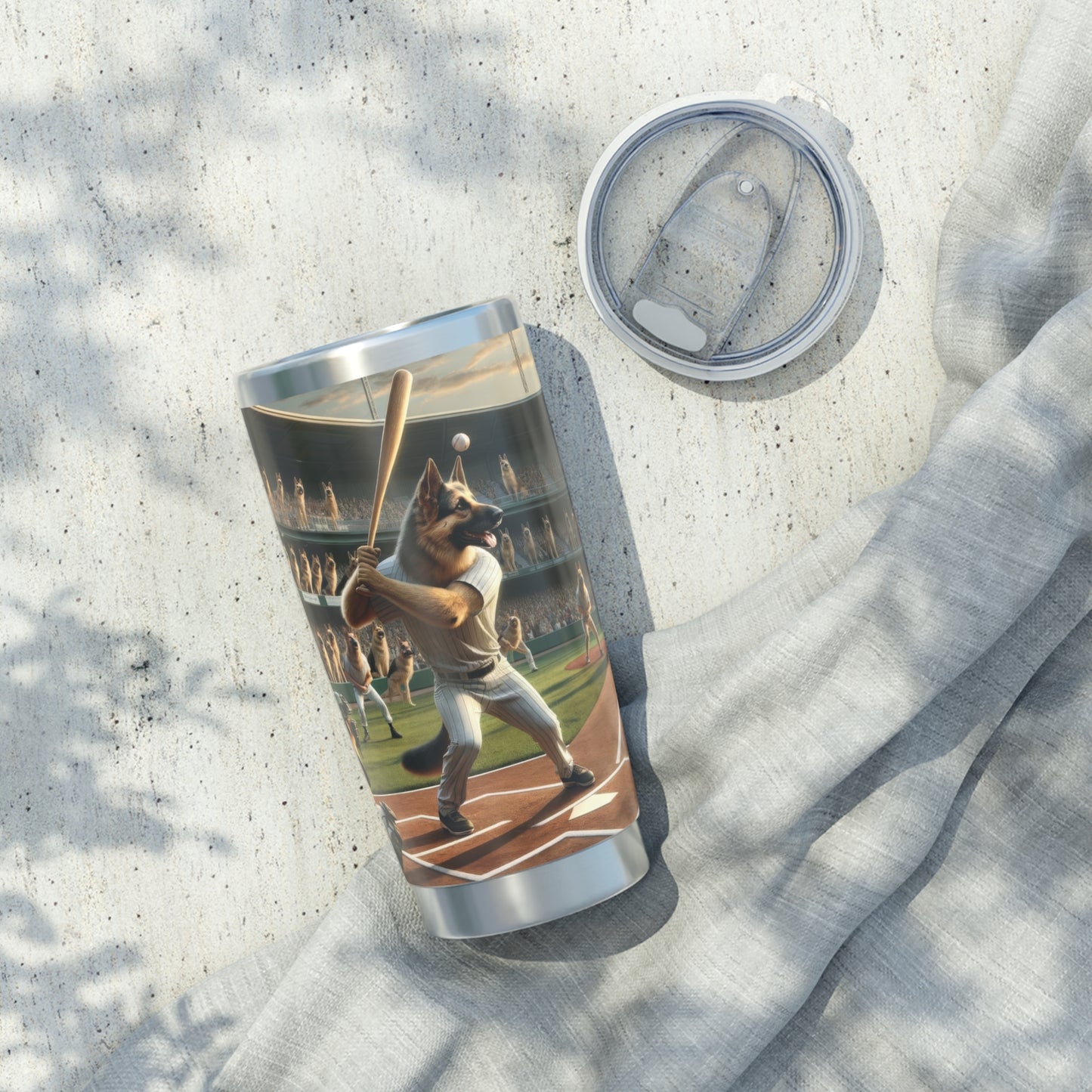 German Shepherd Playing Baseball 20oz Tumbler