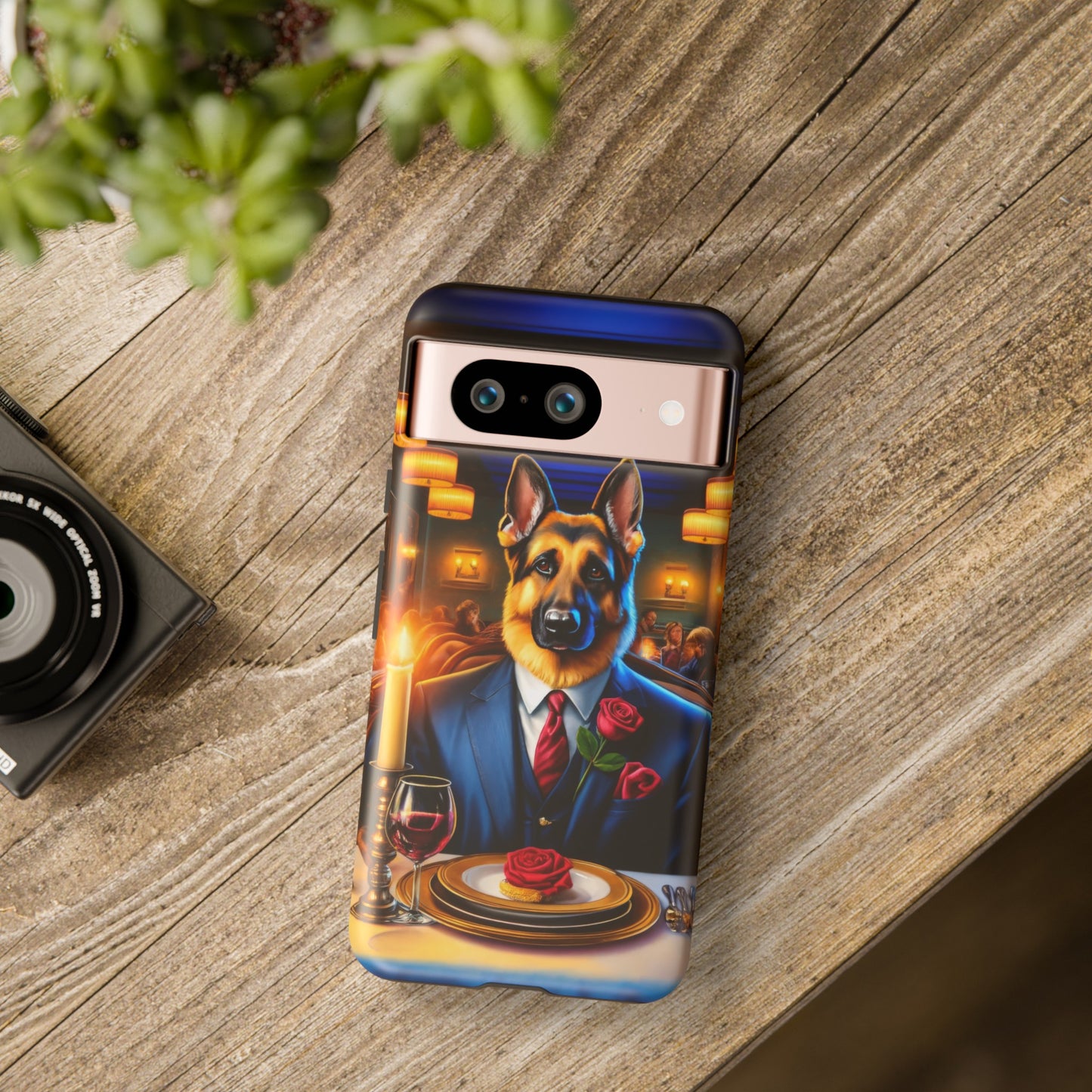 German Shepherd Going on a Date at a Restaurant Phone Case