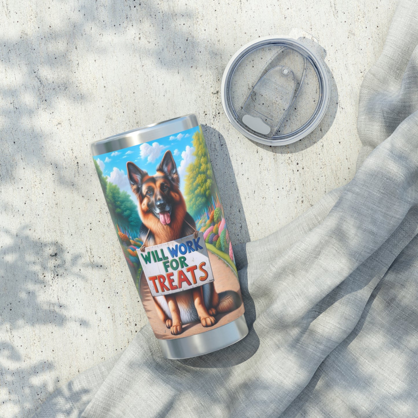 German Shepherd Begging 20oz Tumbler