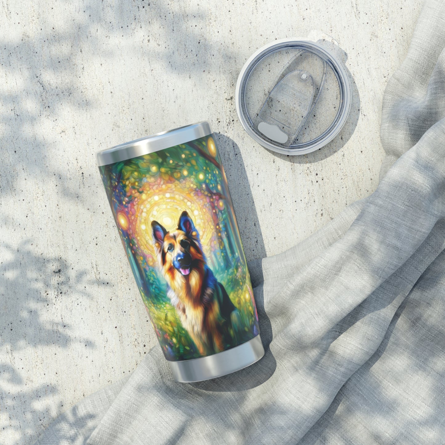Neo-impressionism and fairy tale German Shepherd 20oz Tumbler