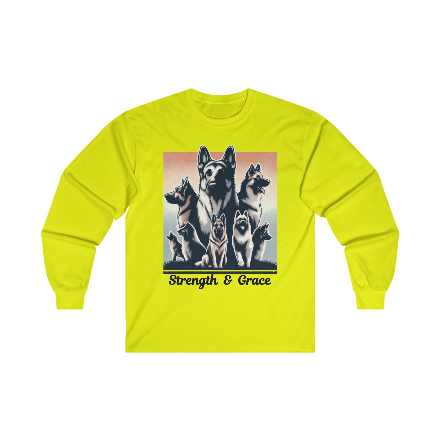 Strength And Grace Long Sleeve Shirt (20 colors) (German Shepherd)