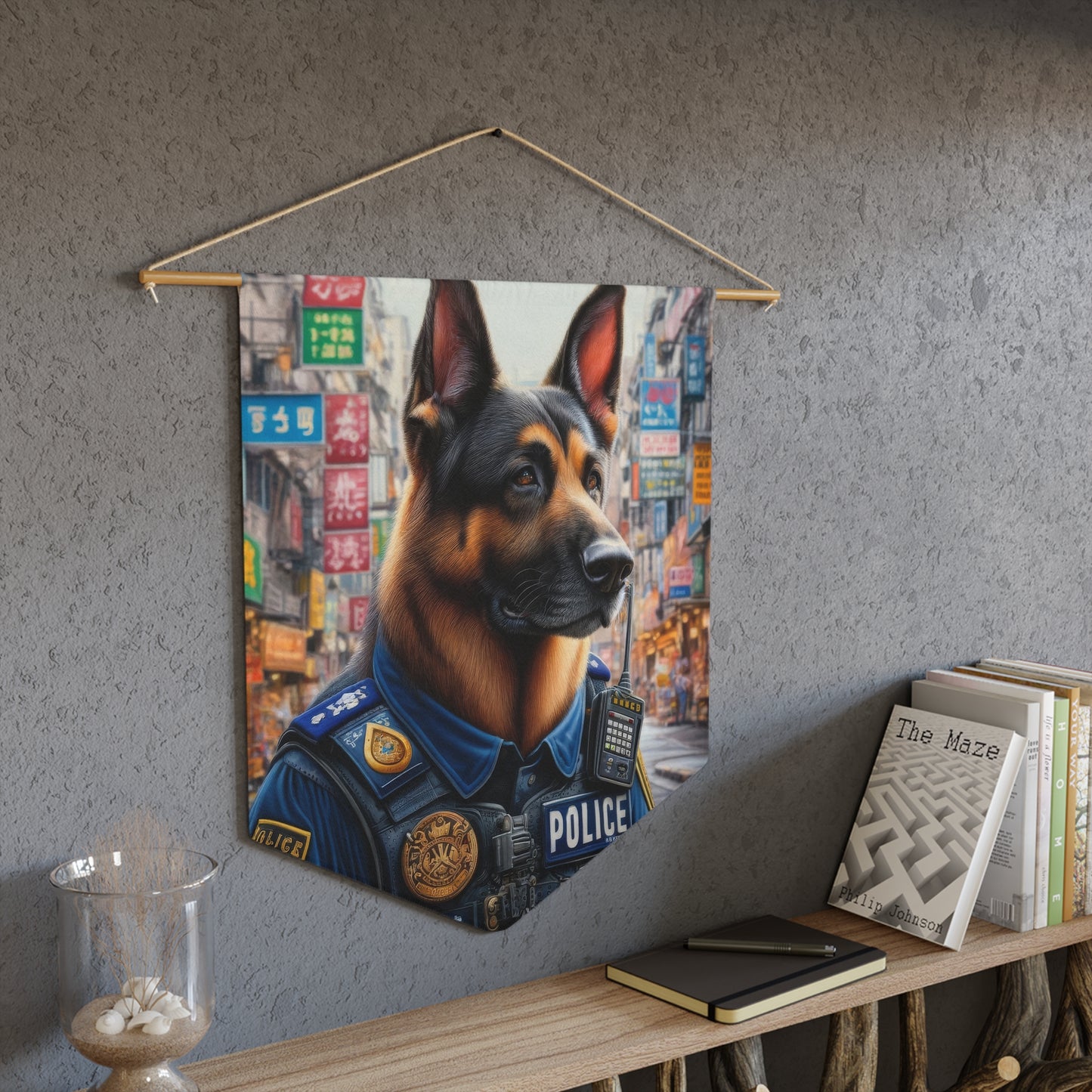 German Shepherd Police Officer Pennant