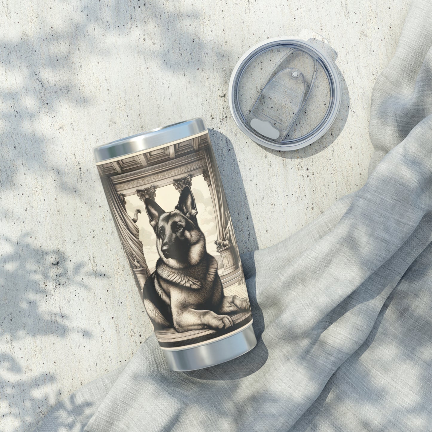 Etching and greco-roman German Shepherd 20oz Tumbler