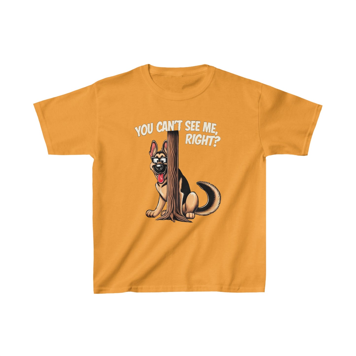 You Can't See Me. Right? Kids Size T-Shirt (Multi colors) (German Shepherd)
