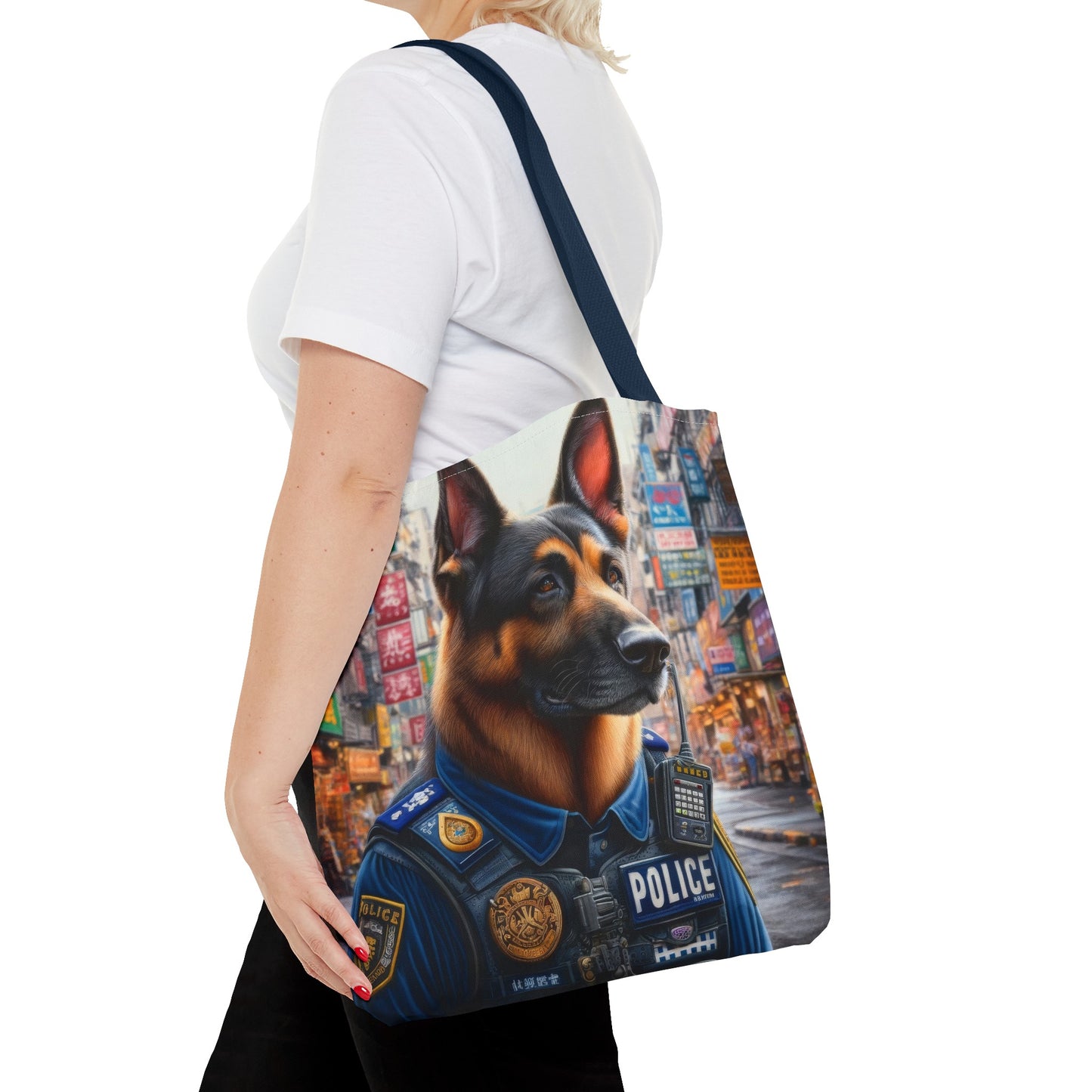 German Shepherd Police Officer Tote Bag