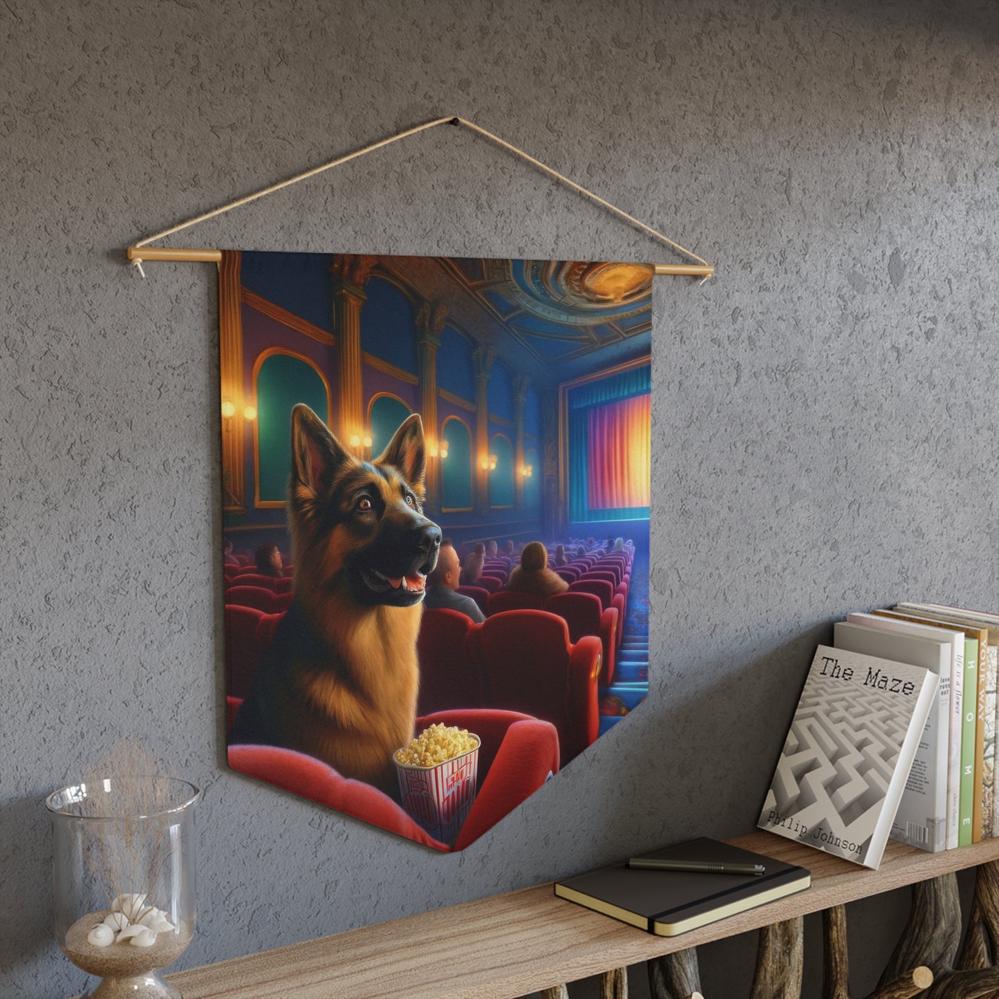 German Shepherd In a Theater Pennant