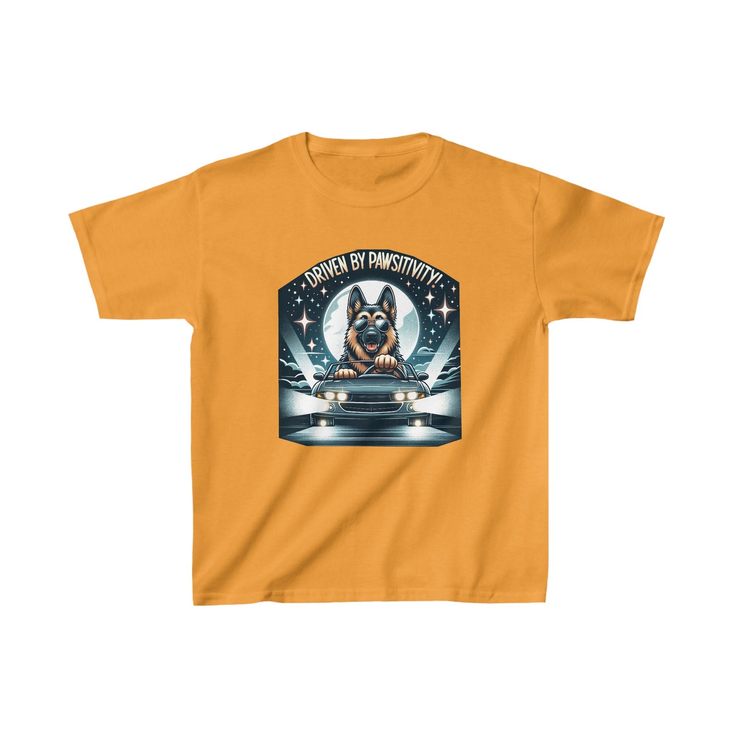 Driven BY Pawsitivity Kids Size T-Shirt (Multi colors) (German Shepherd)