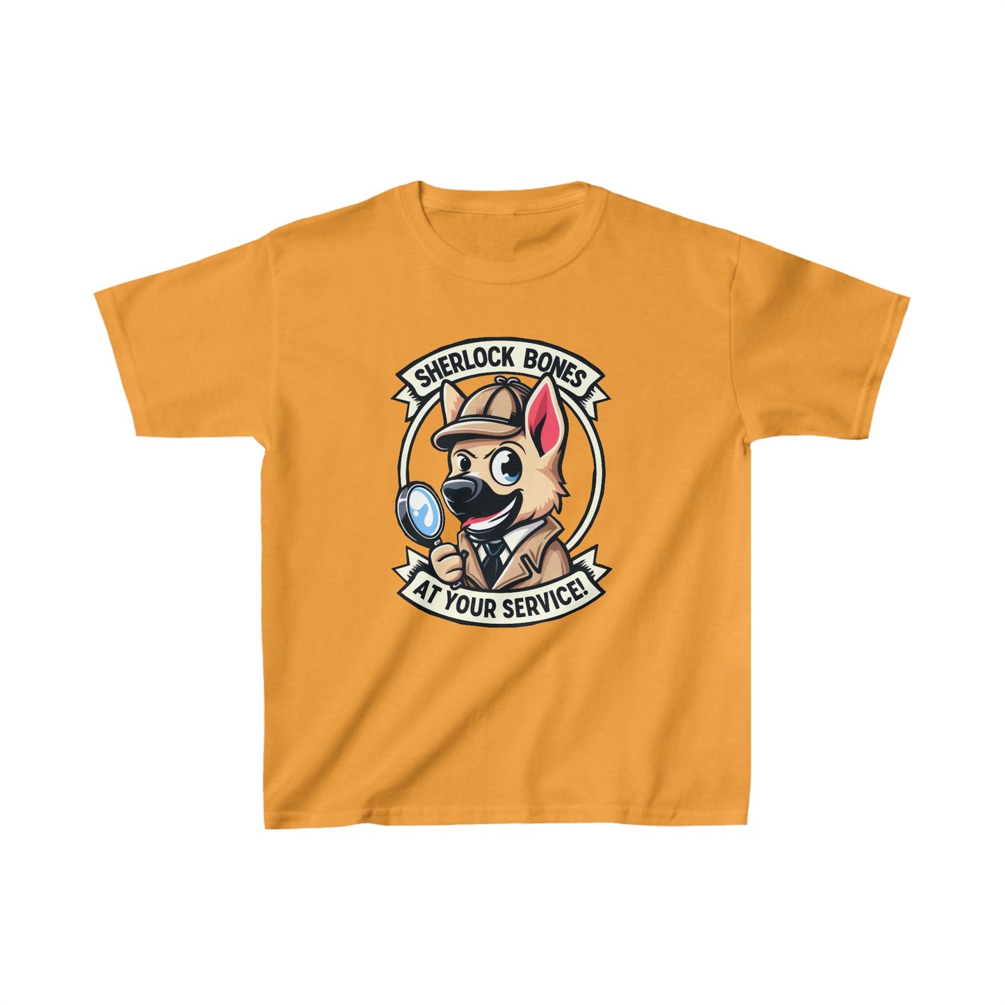 Sherlock Bones Kids Size T-Shirt (Multi colors) (German Shepherd)