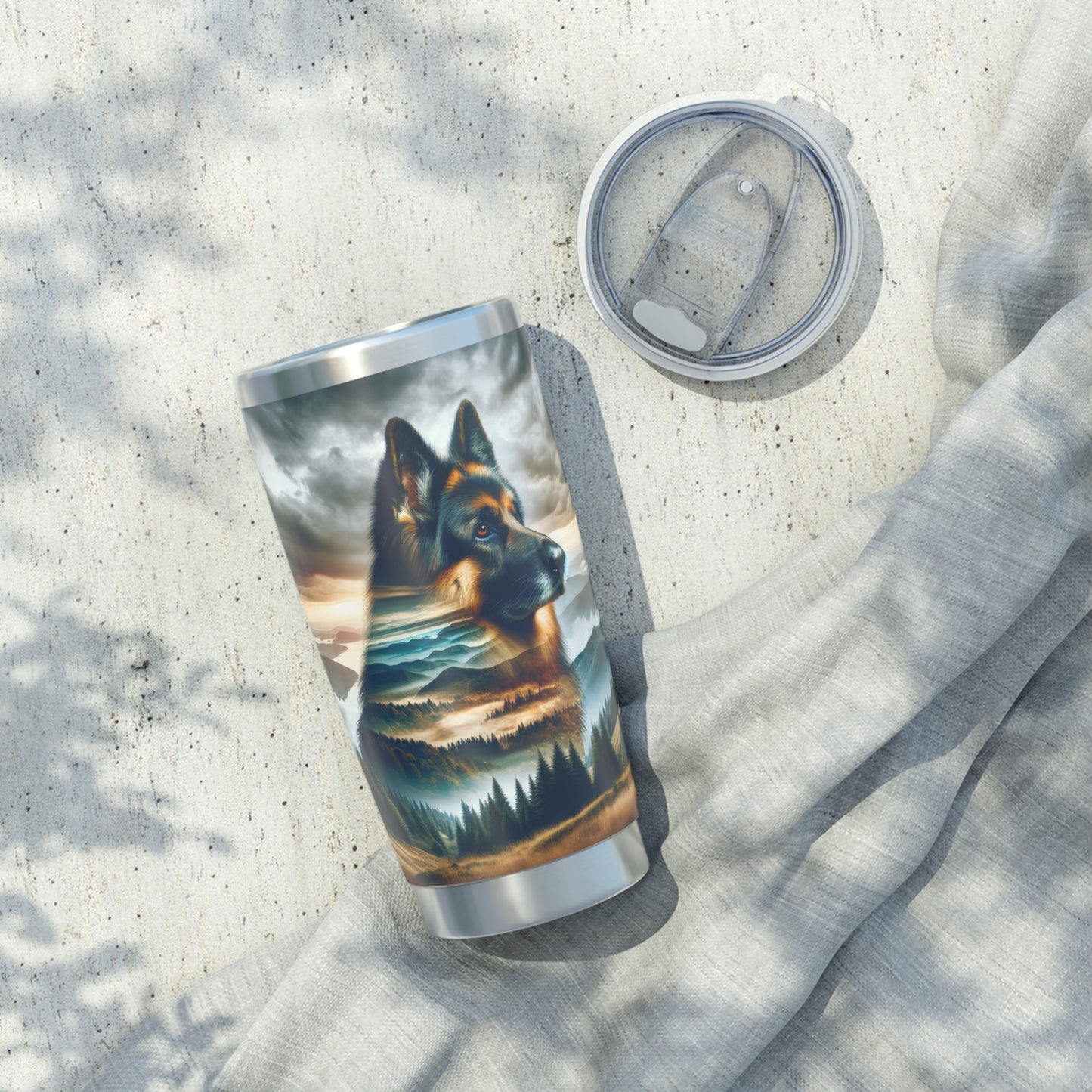 Romanticism and double exposure German Shepherd 20oz Tumbler