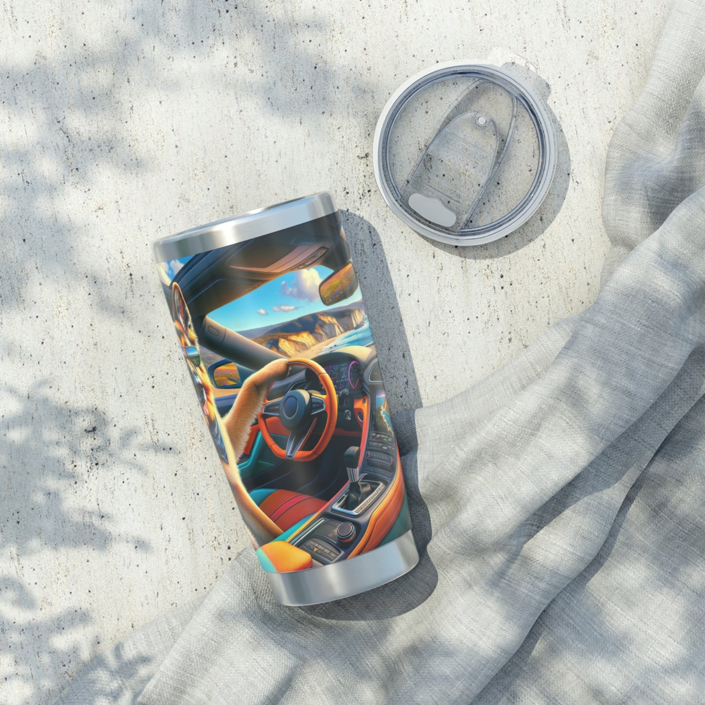 German Shepherd Driving a Car 20oz Tumbler