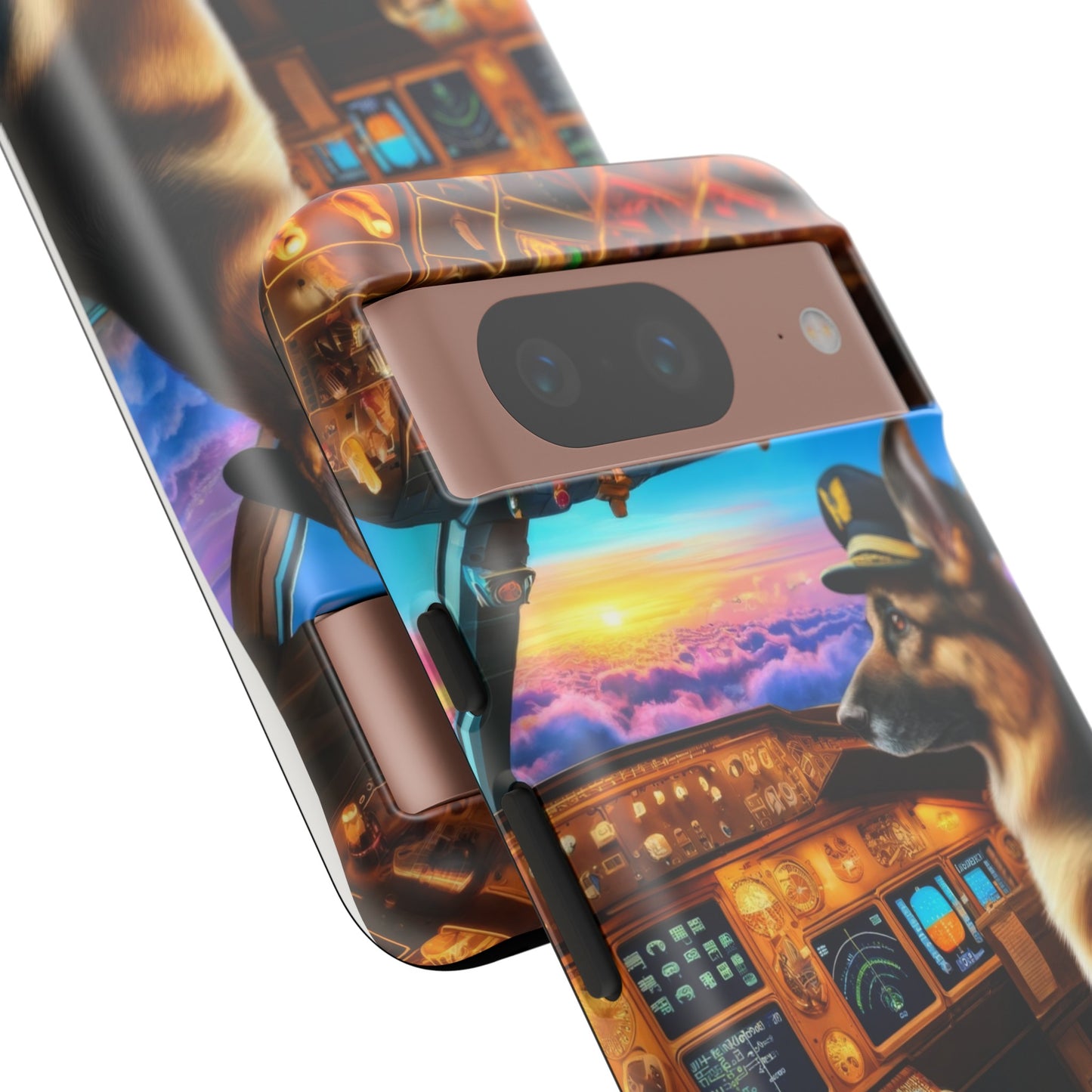 German Shepherd Flying an Airplane Phone Case