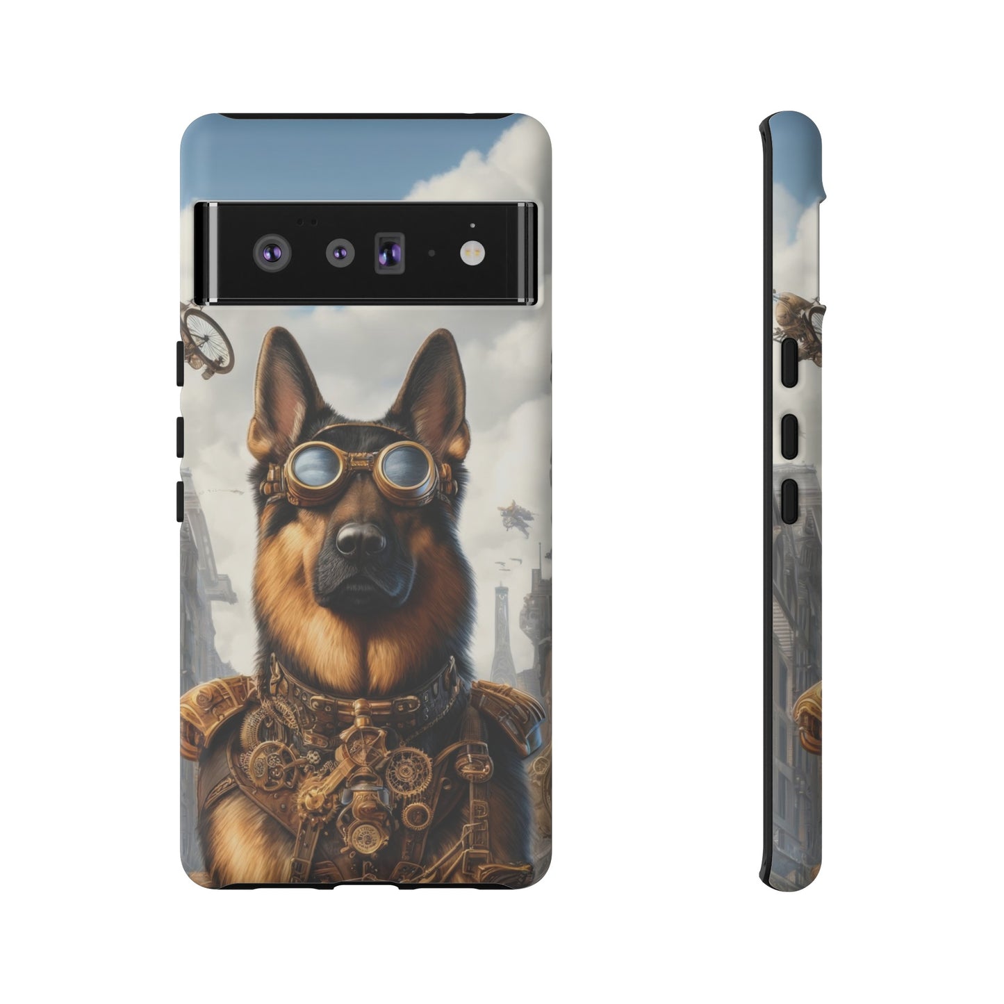 Realism and steampunk German Shepherd Phone Case