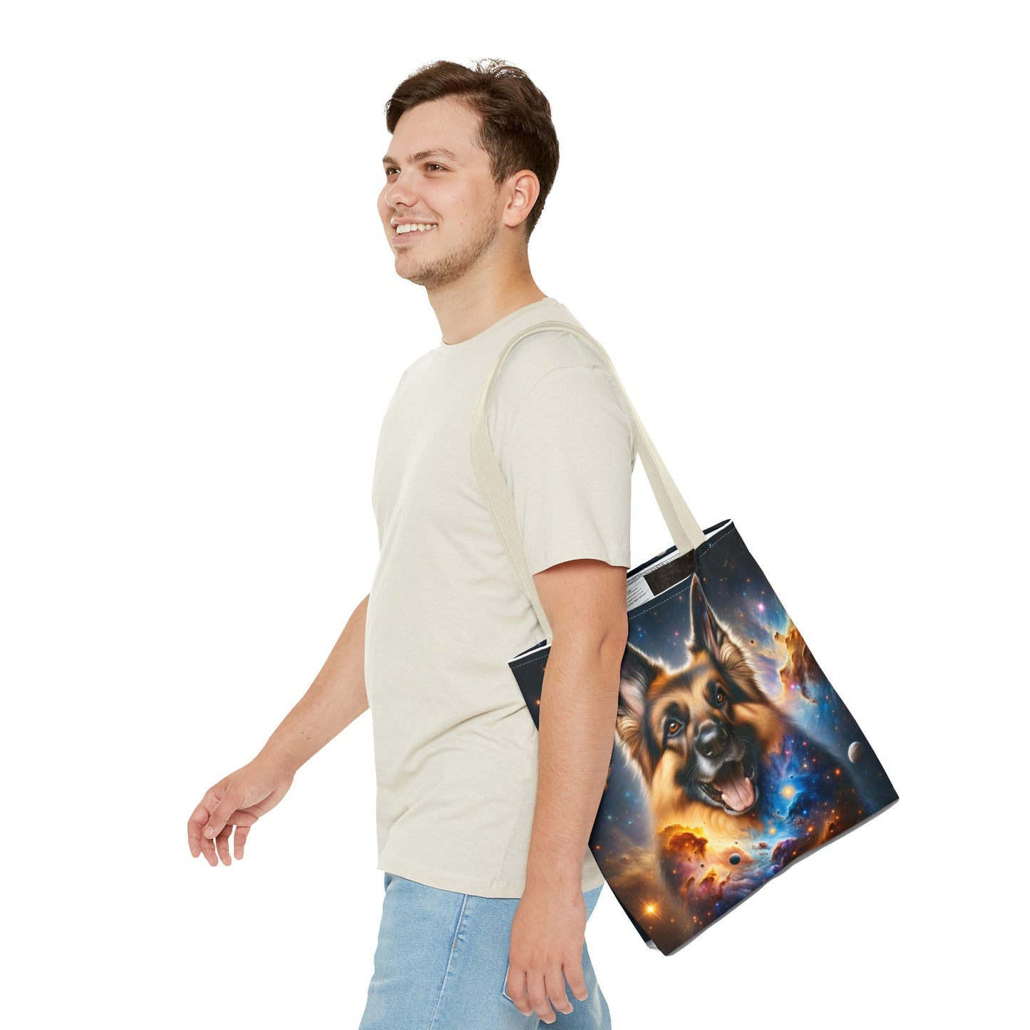 German Shepherd in Space Tote Bag