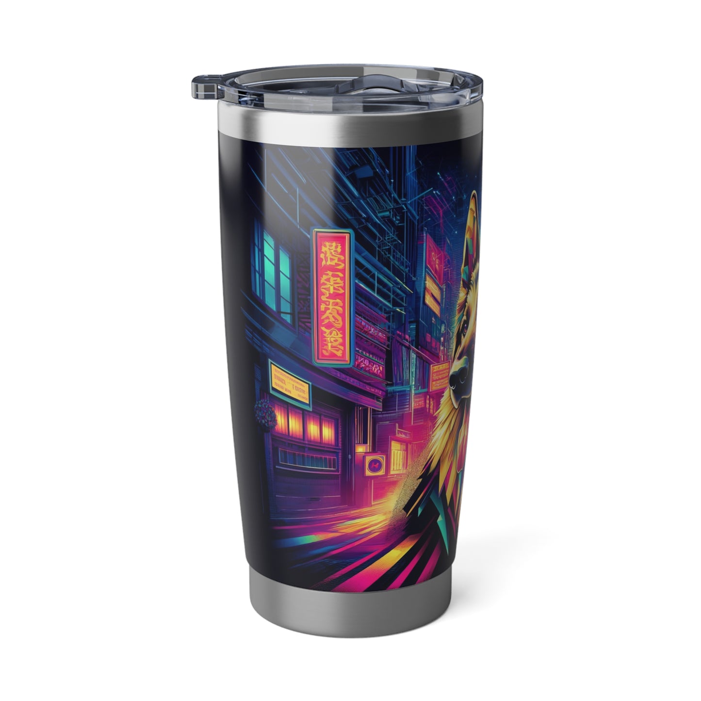 Glitch art German Shepherd 20oz Tumbler