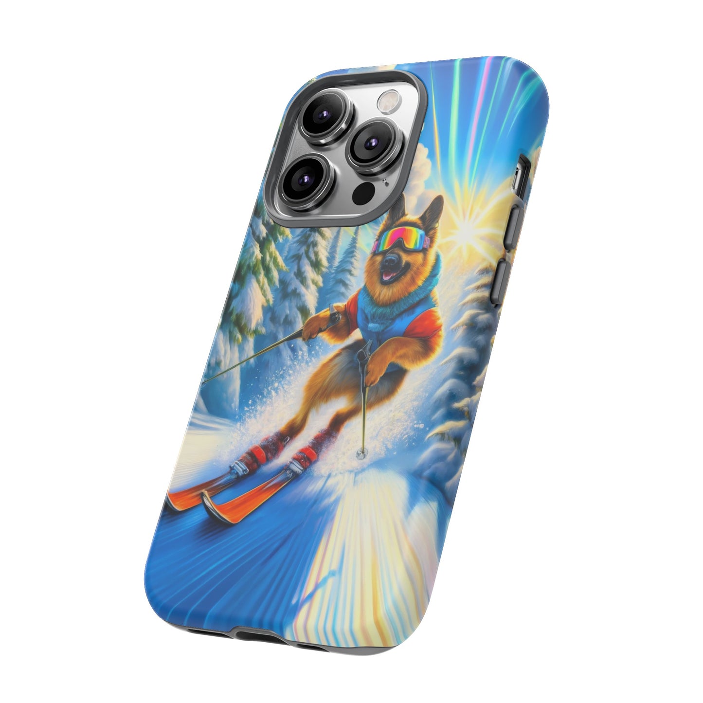 German Shepherd Skiing Phone Case