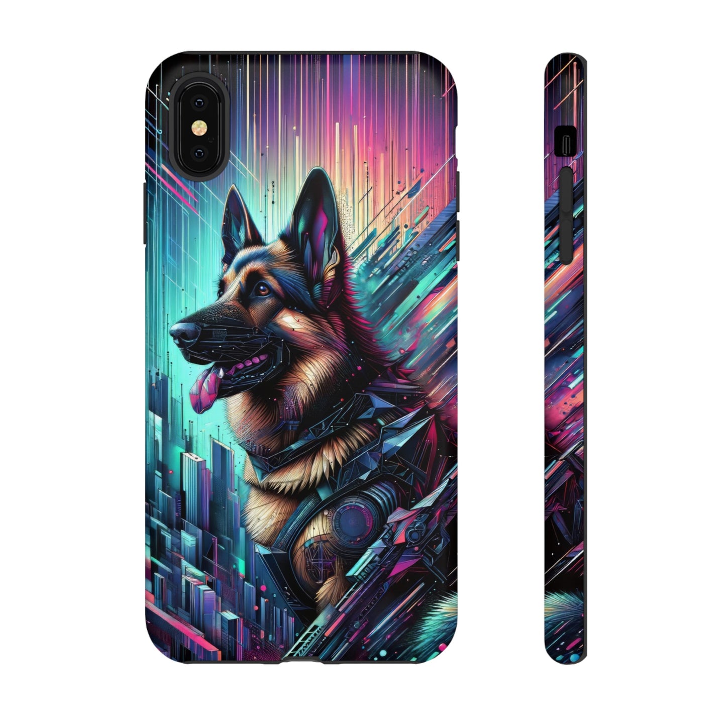 Futurism and gothic German Shepherd Phone Case