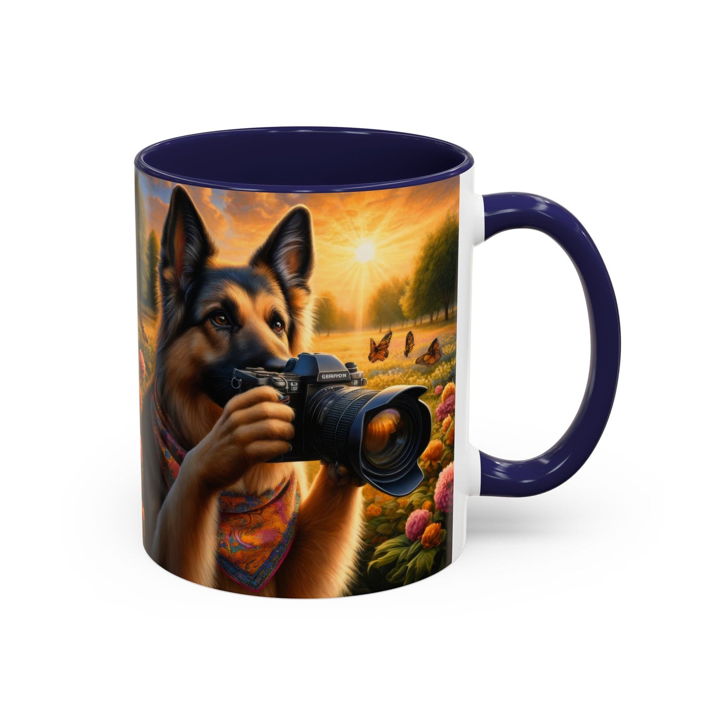 German Shepherd Taking photographs Coffee Mug