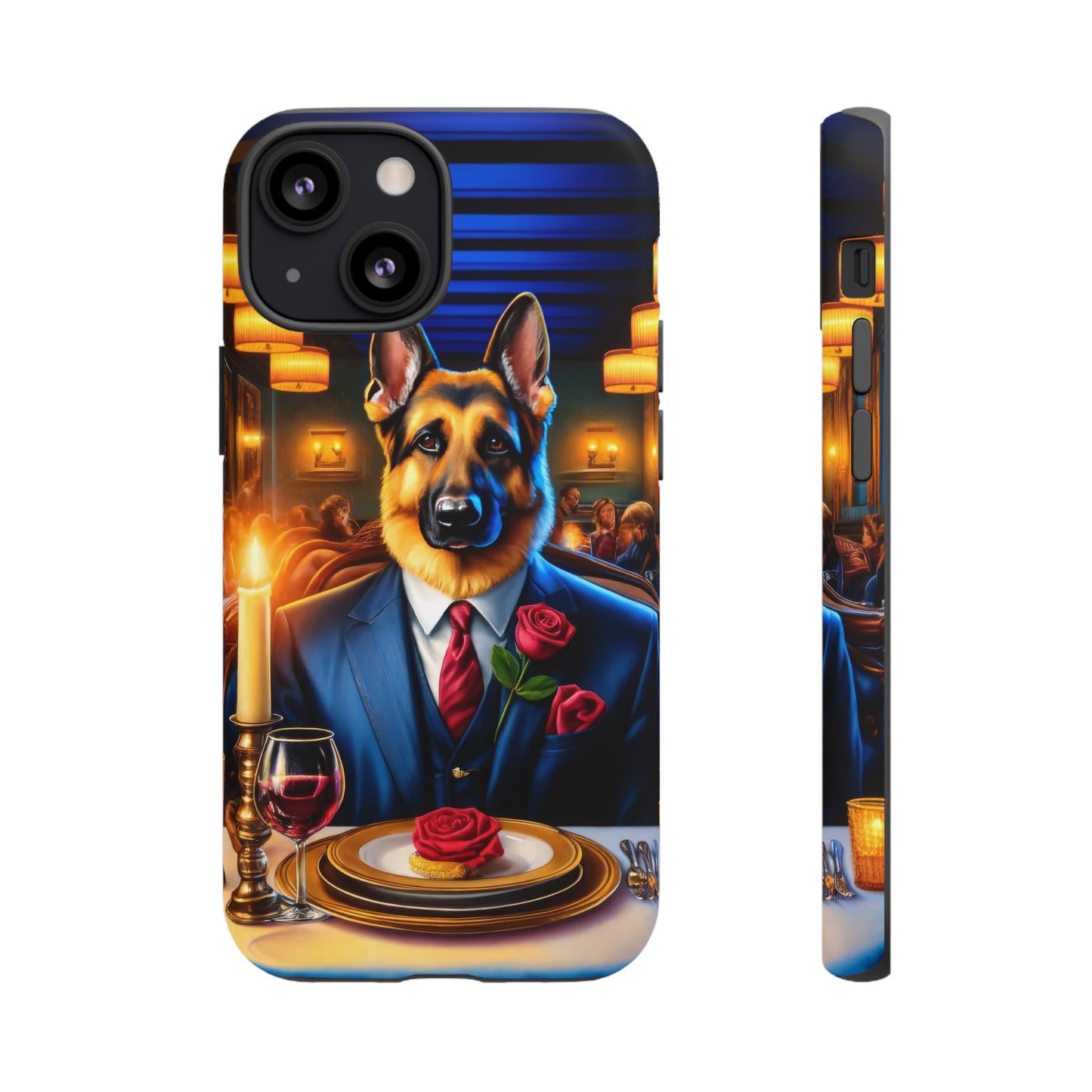 German Shepherd Going on a Date at a Restaurant Phone Case