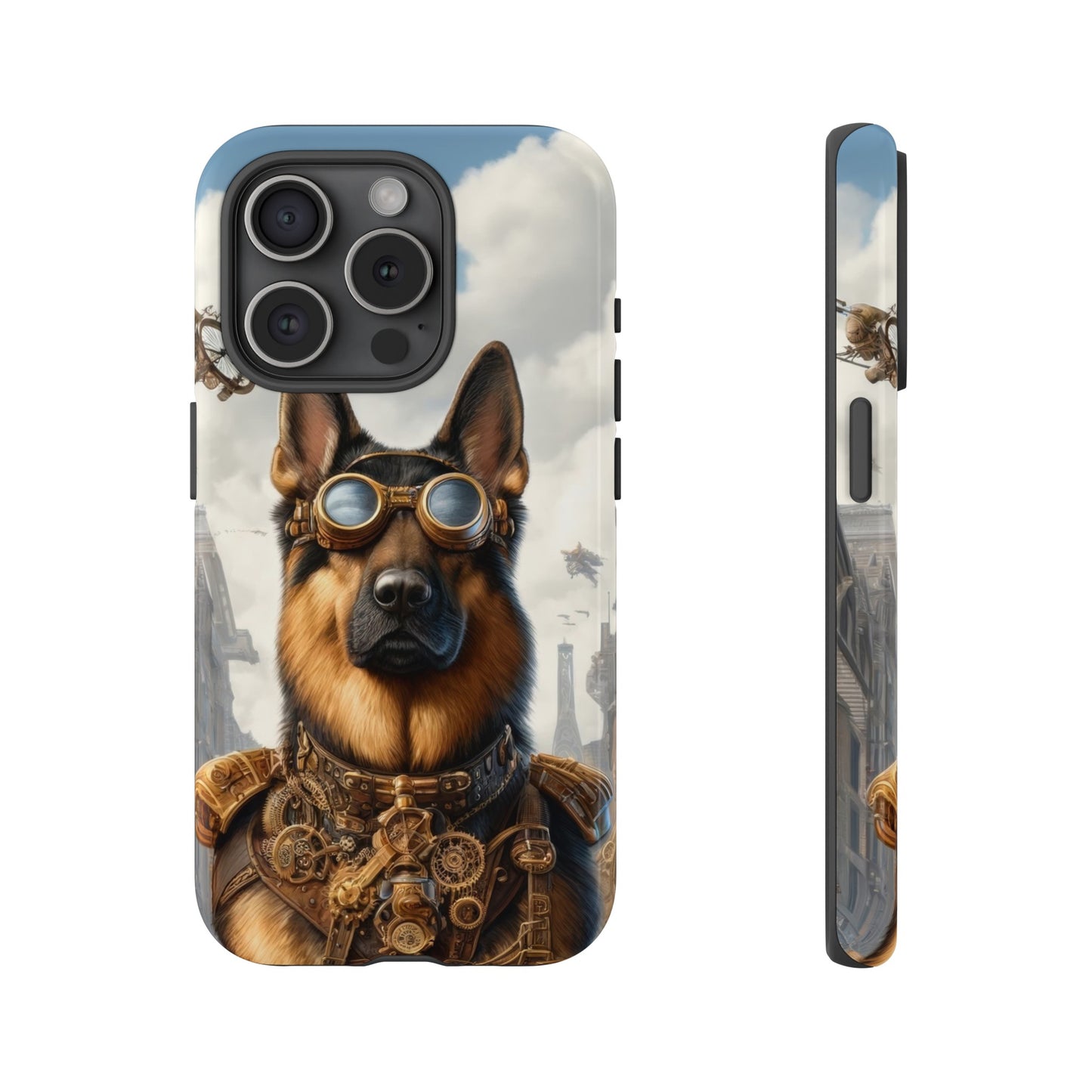 Realism and steampunk German Shepherd Phone Case