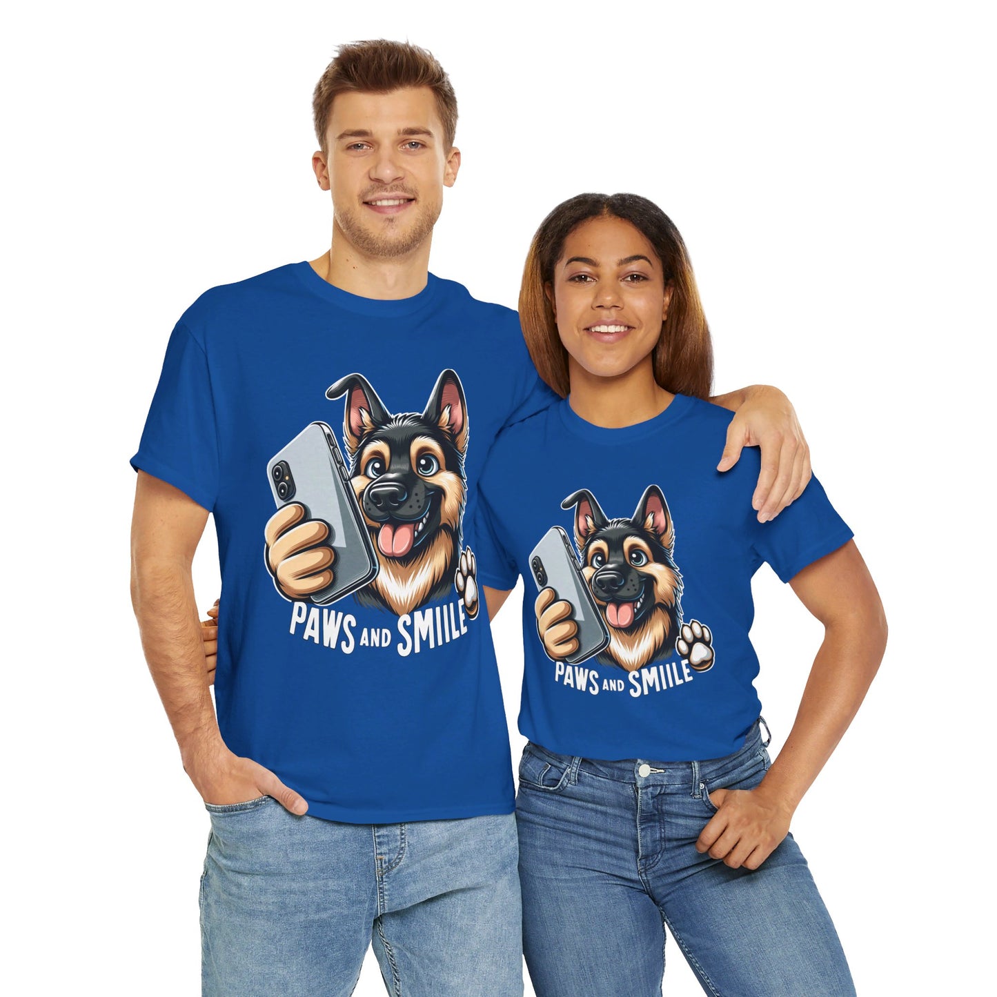 Paws and Smile T-Shirt (13 colors) (German Shepherd)