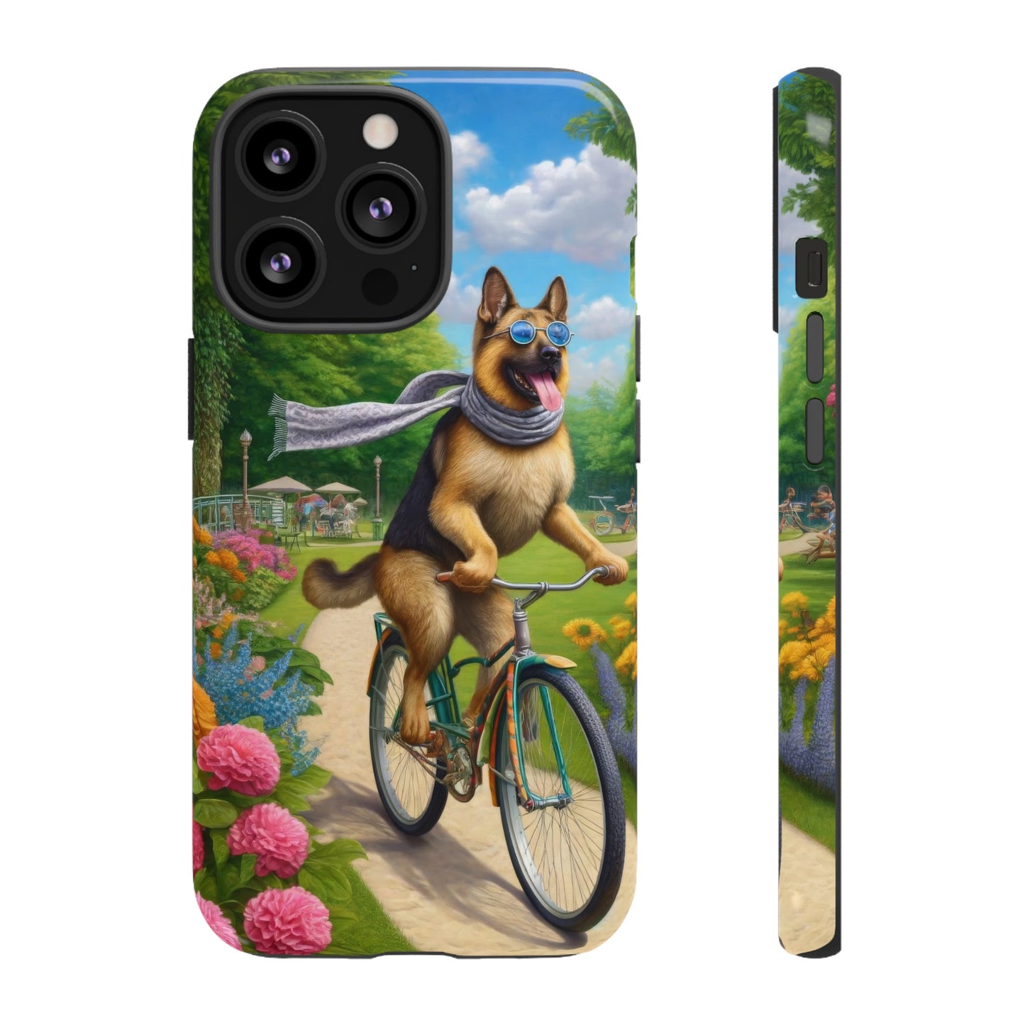 German Shepherd Riding a Bicycle Phone Case