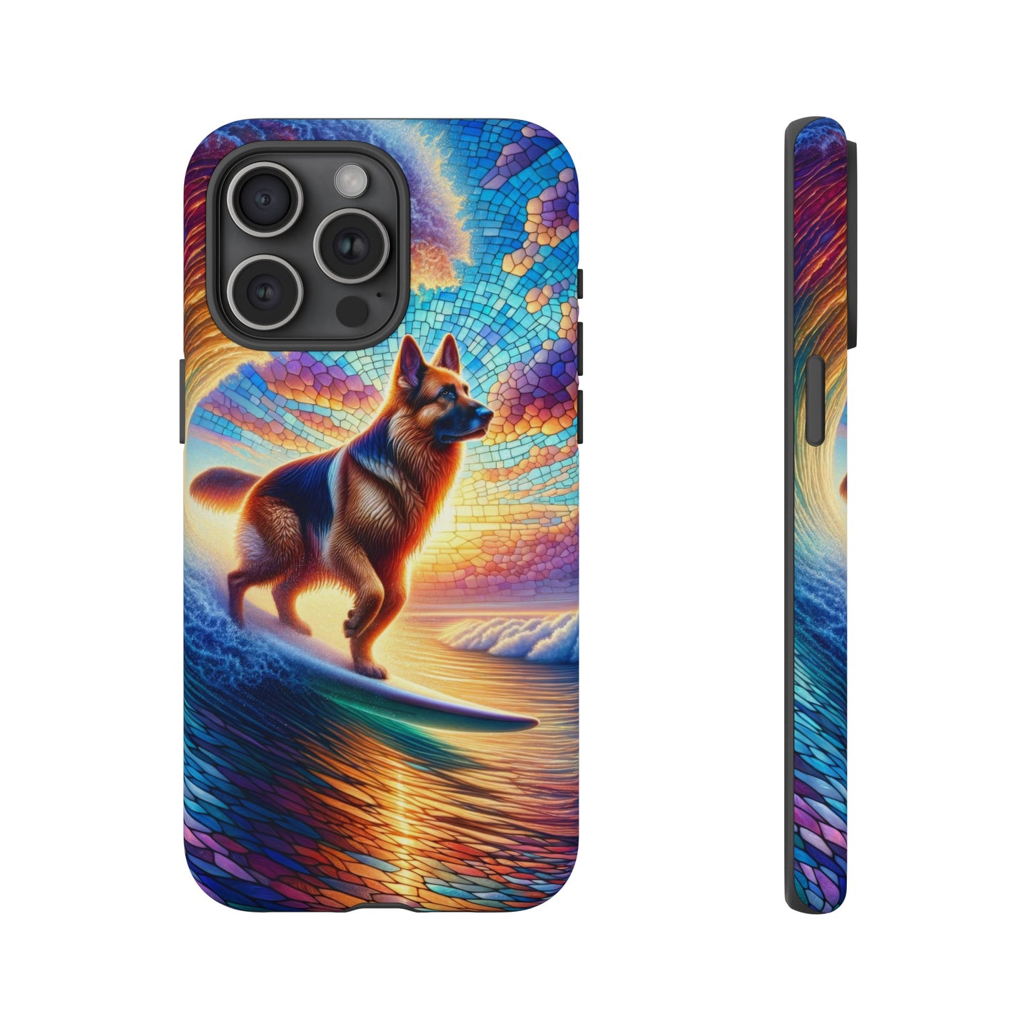 German Shepherd Surfing Phone Case