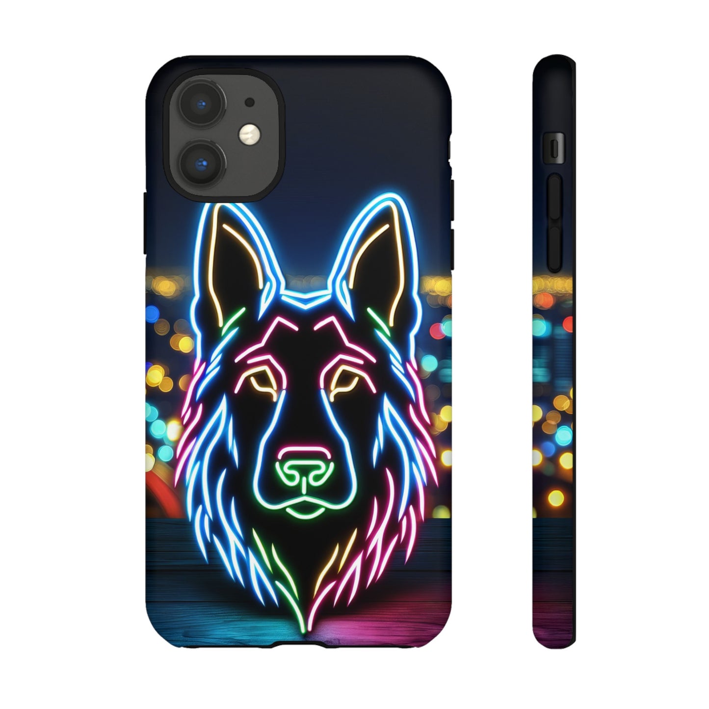 German Shepherd Neon Light Phone Case