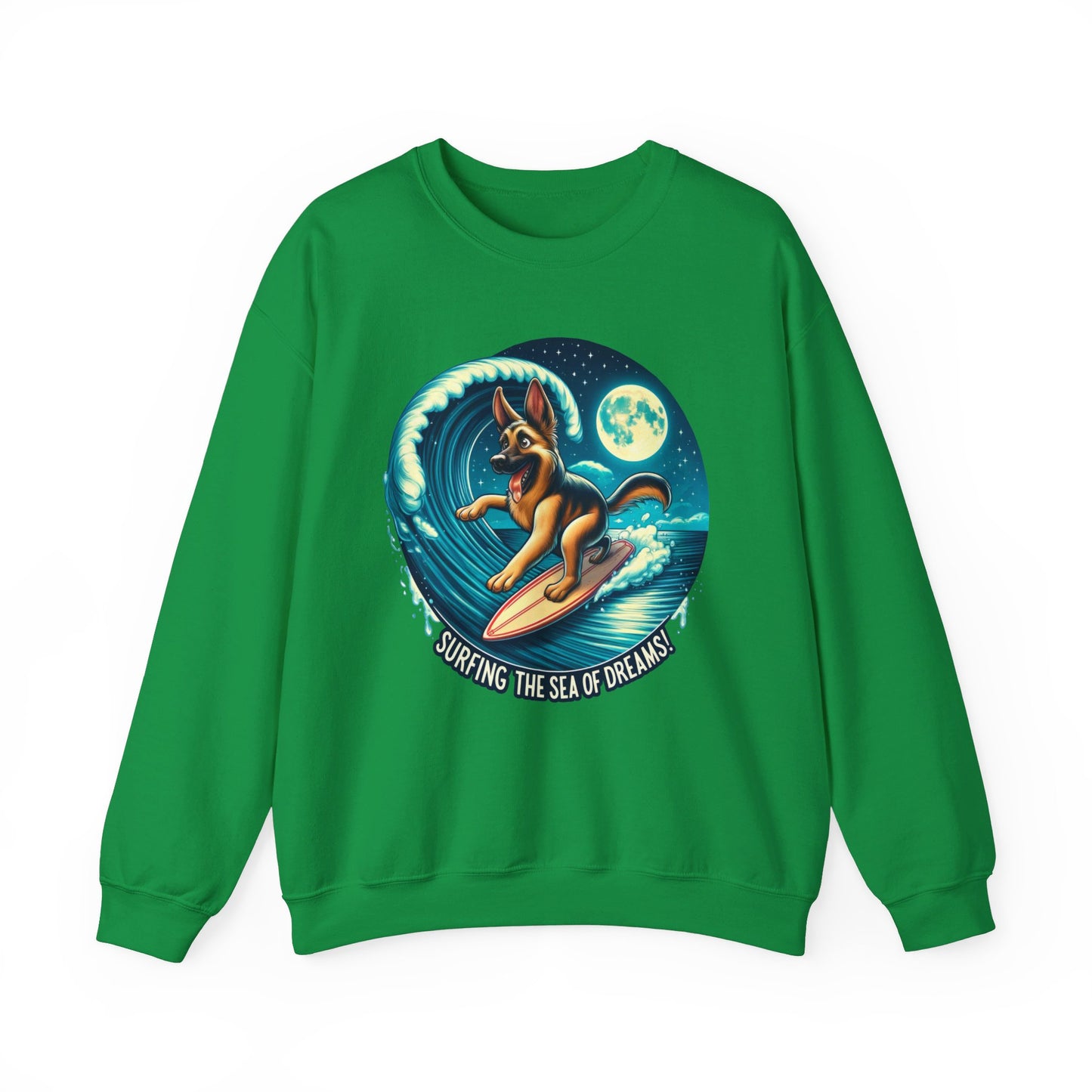 Surfing the Sea of Dreams Sweatshirt (10 colors) (German Shepherd)