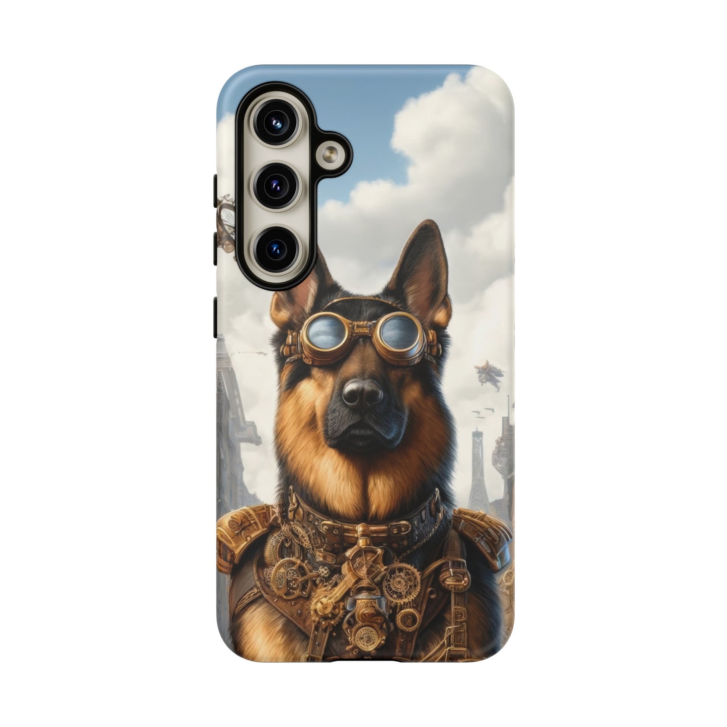 Realism and steampunk German Shepherd Phone Case