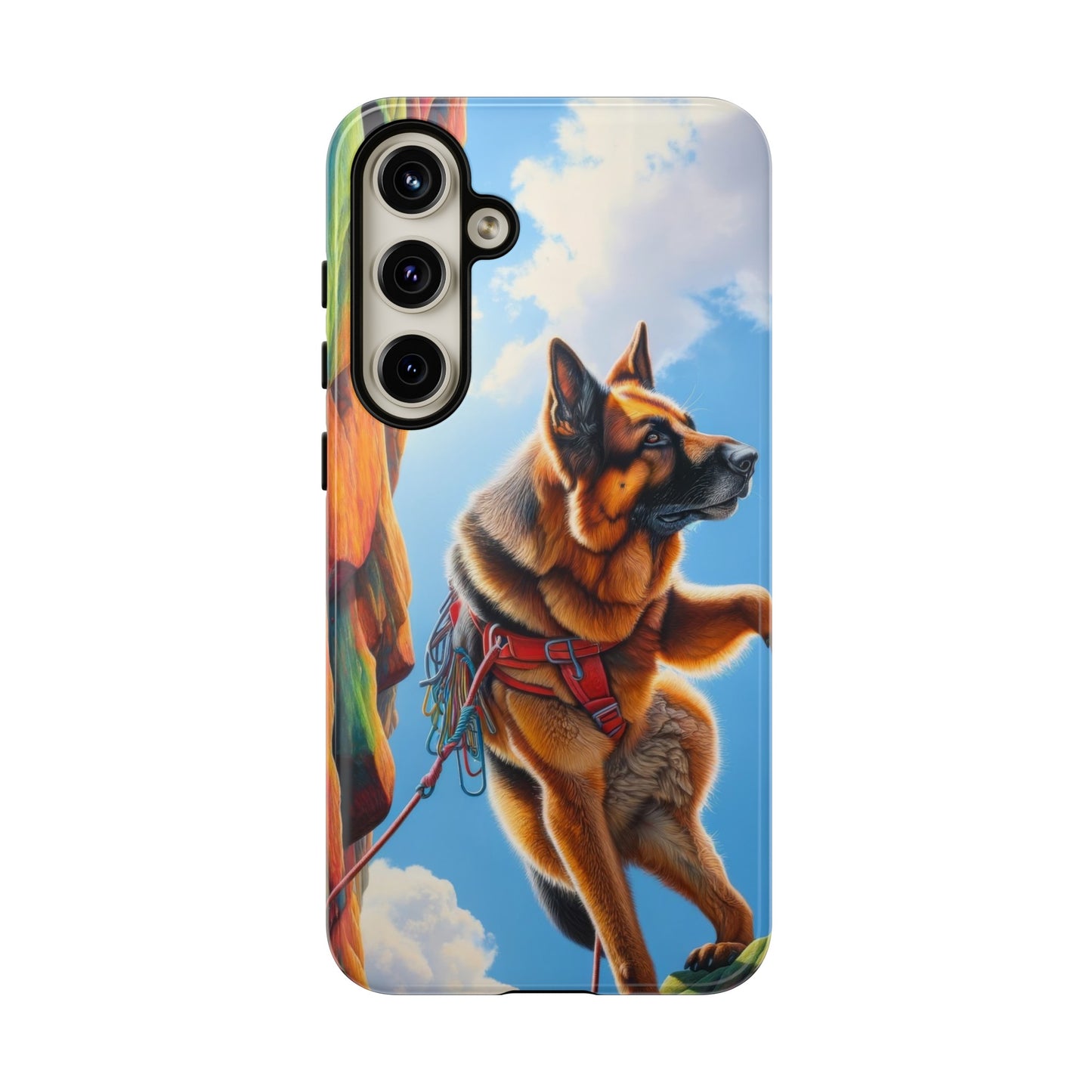 German Shepherd Rock climbing Phone Case