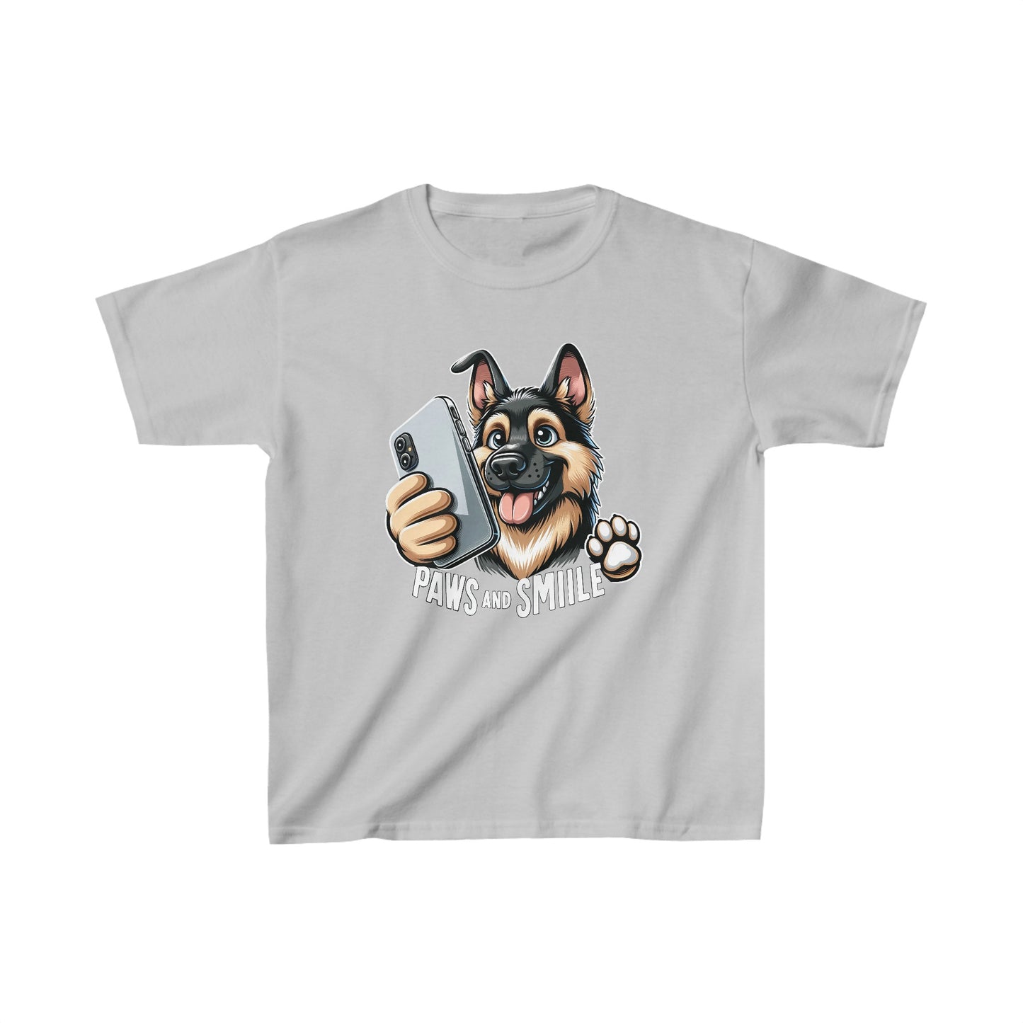 Paws and Smile Kids Size T-Shirt (Multi colors) (German Shepherd)