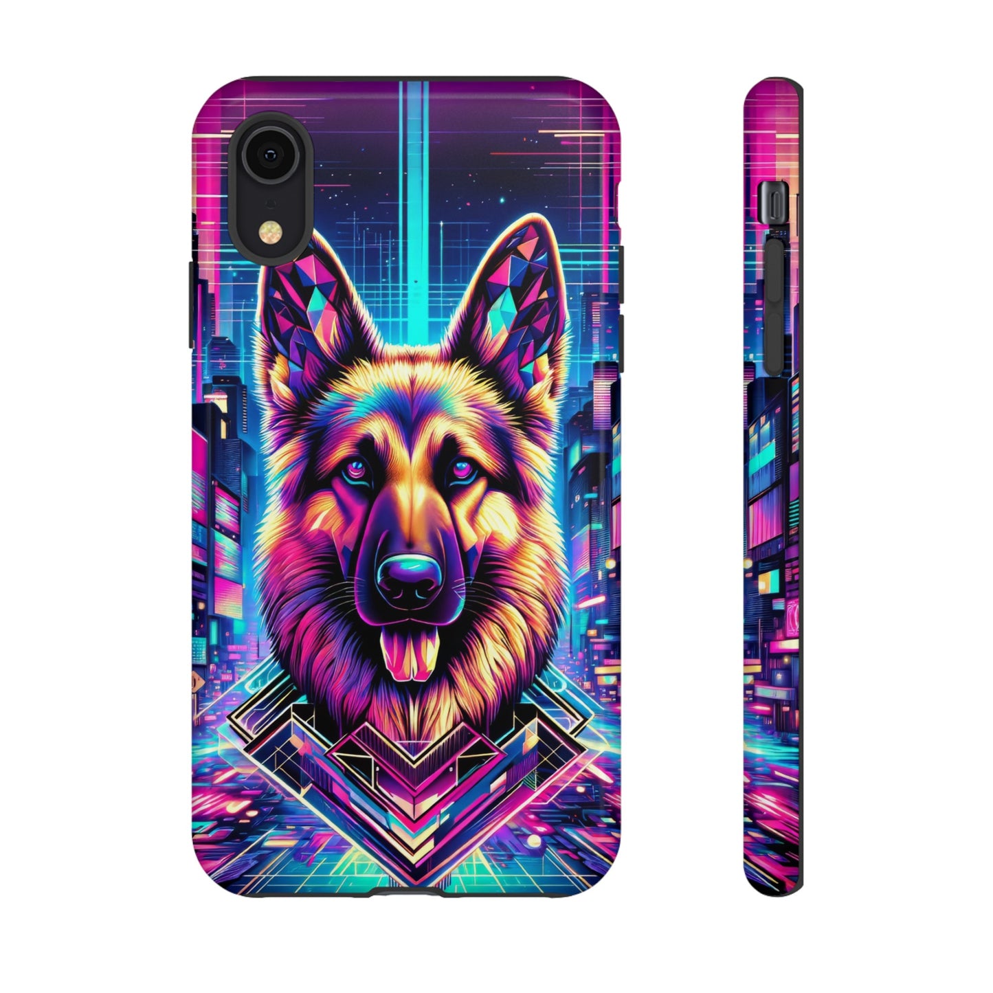 Glitch art German Shepherd Phone Case