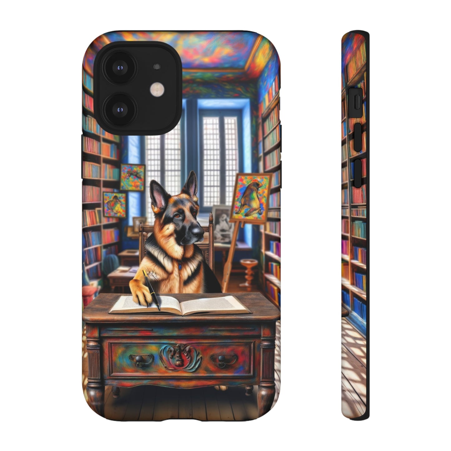 German Shepherd Writing a Book Phone Case