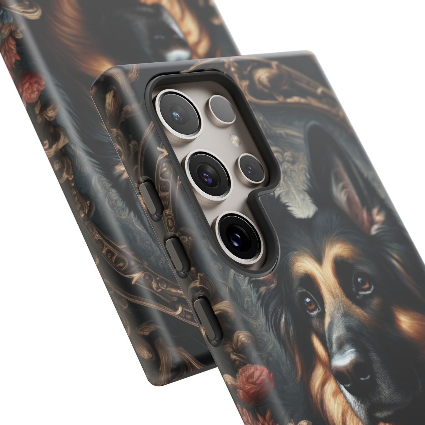 Gothic, high angle German Shepherd Phone Case