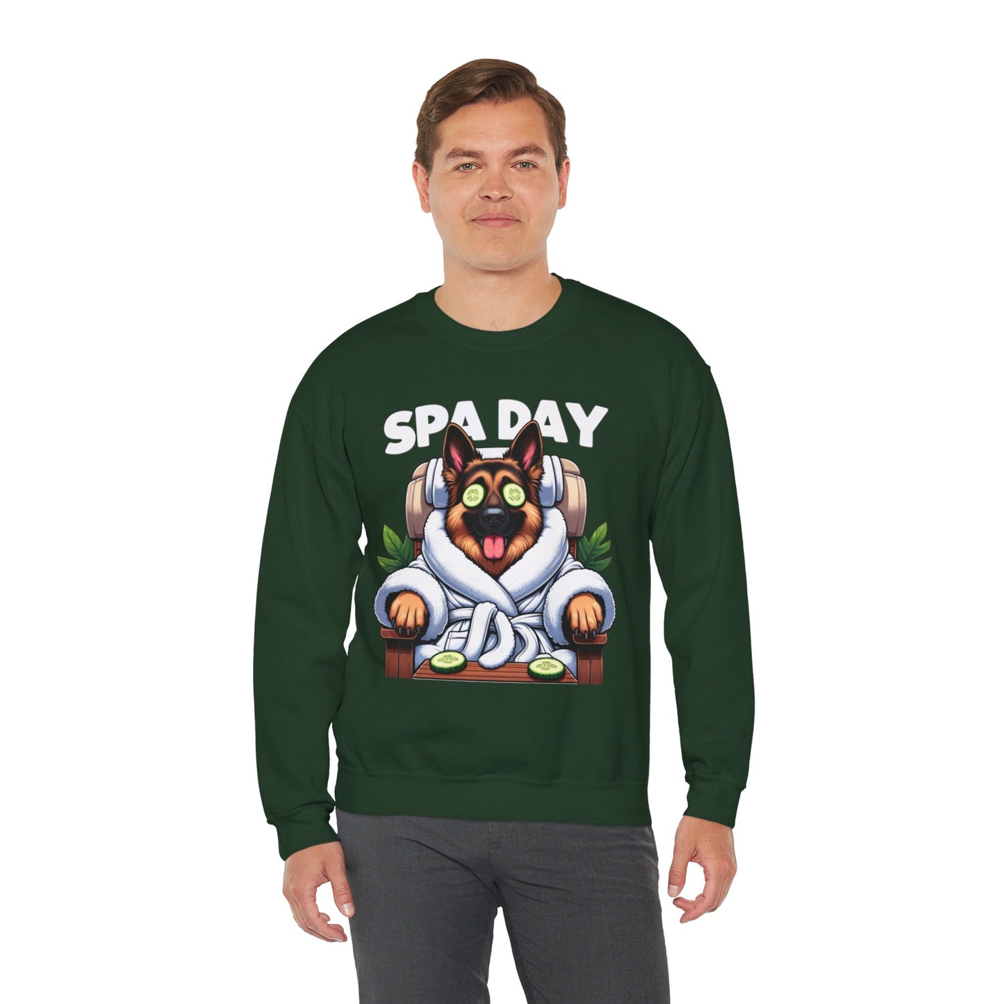 Spa Day Sweatshirt (10 colors) (German Shepherd)