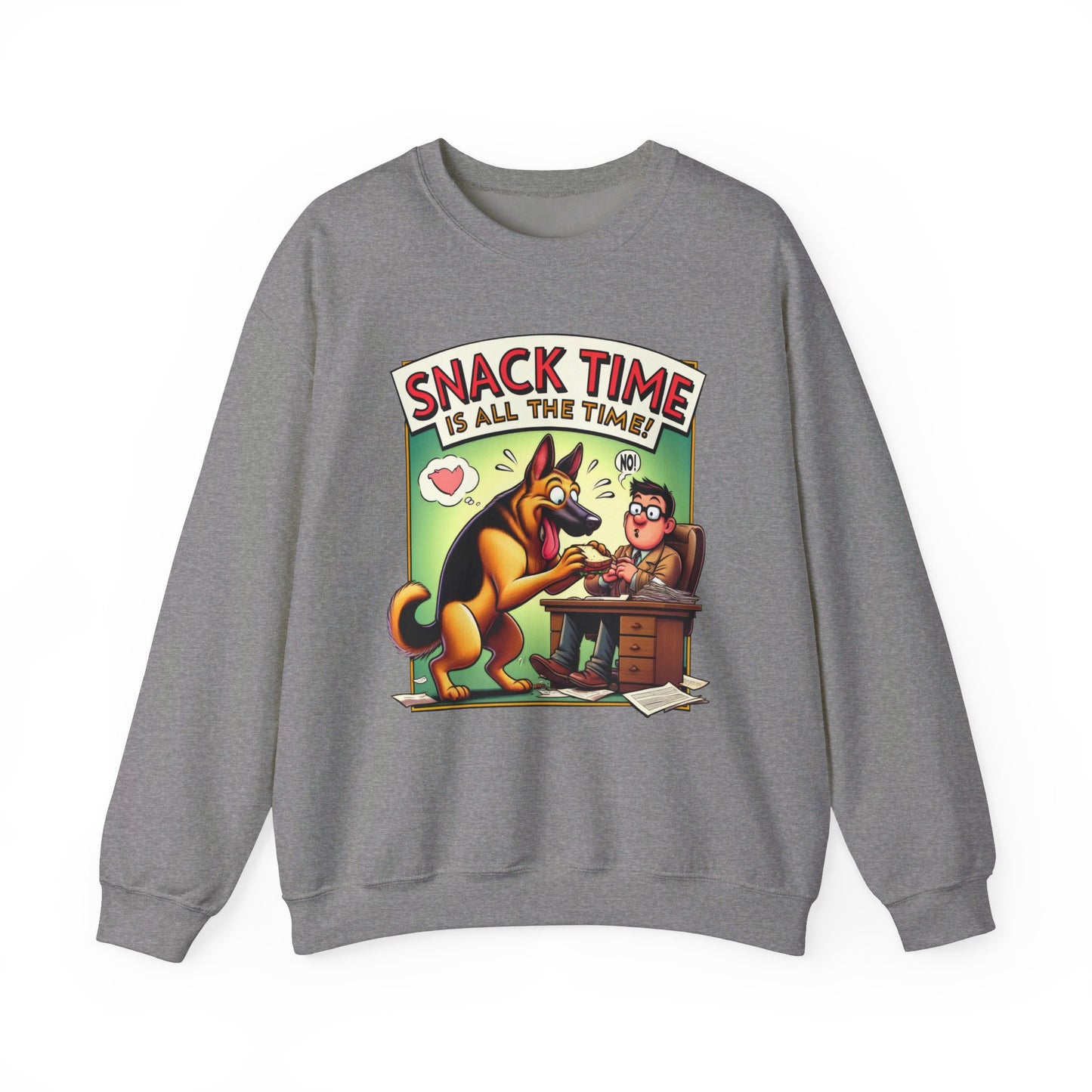 Snack Time is all the Time Sweatshirt (10 colors) (German Shepherd)