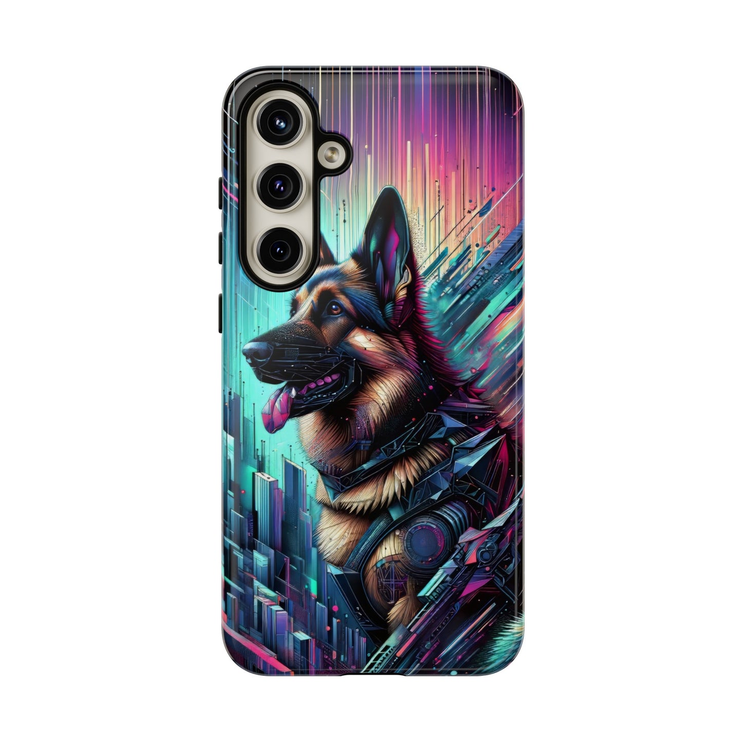 Futurism and gothic German Shepherd Phone Case